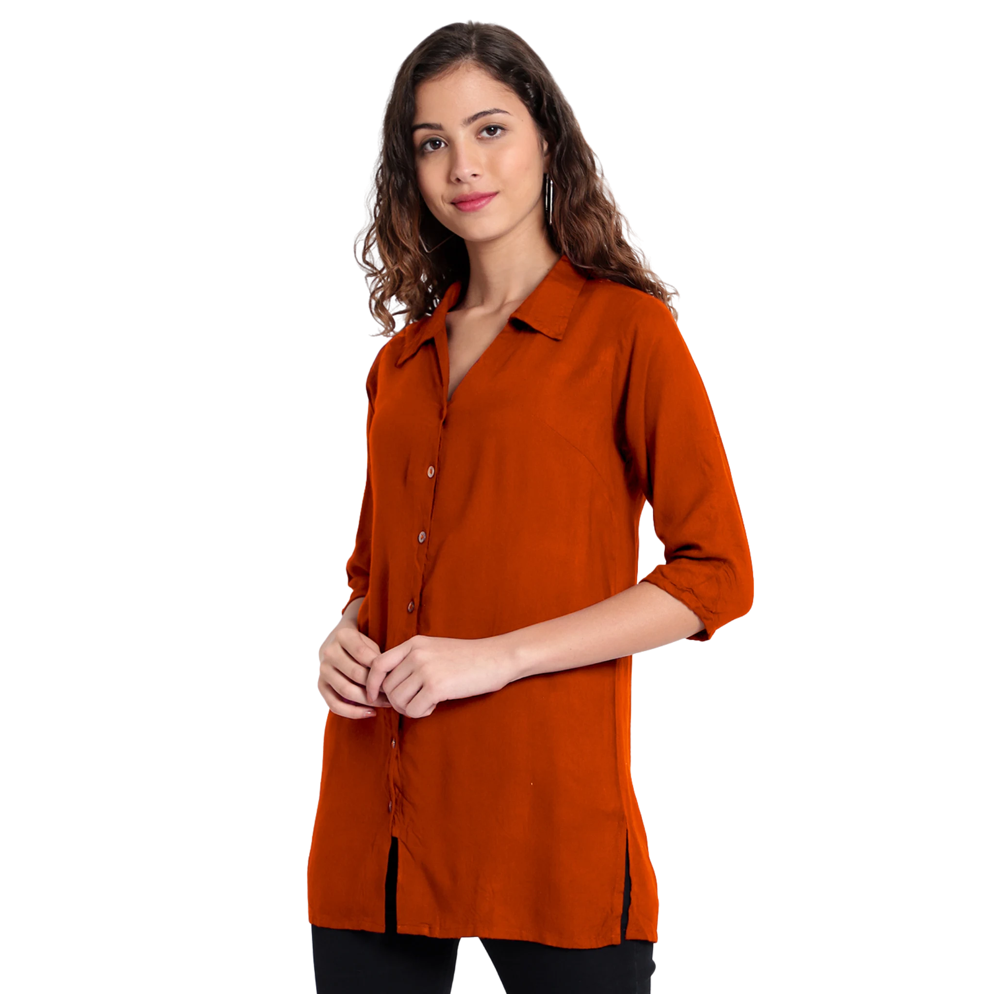Rust Orange Longline Shirt