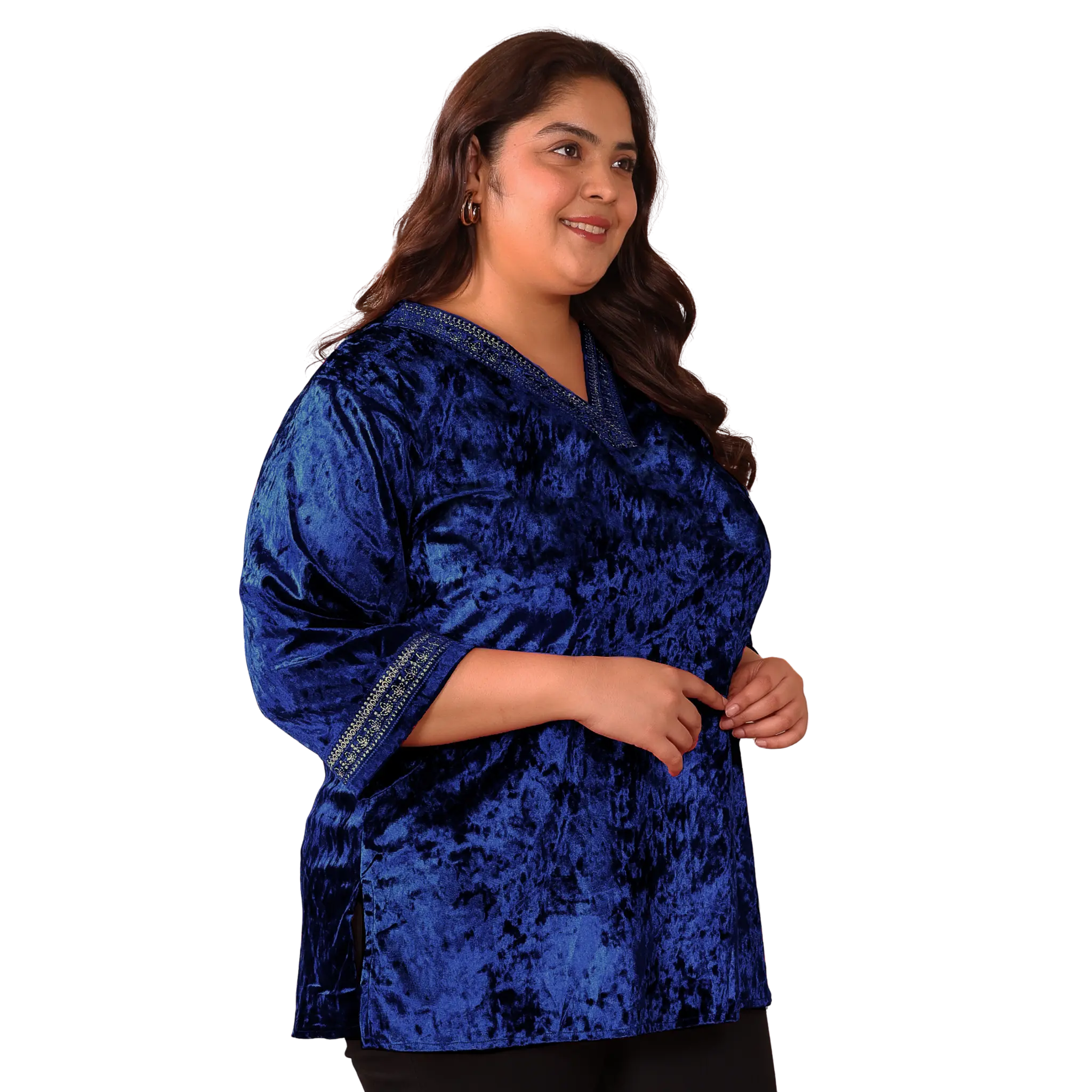 Blue Velvet Plus Size Tunic