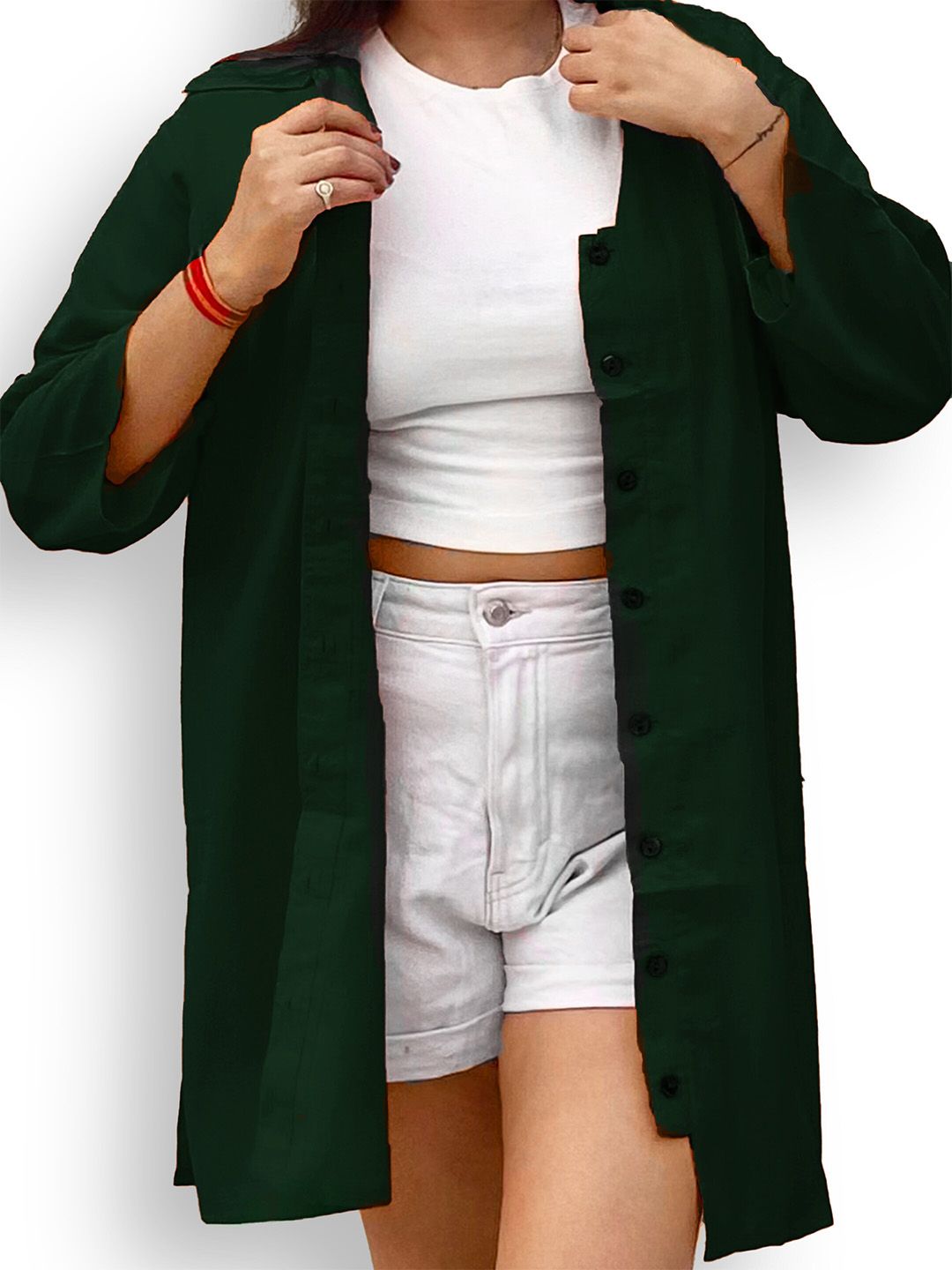 Dark Green Oversize Shirt — view 2