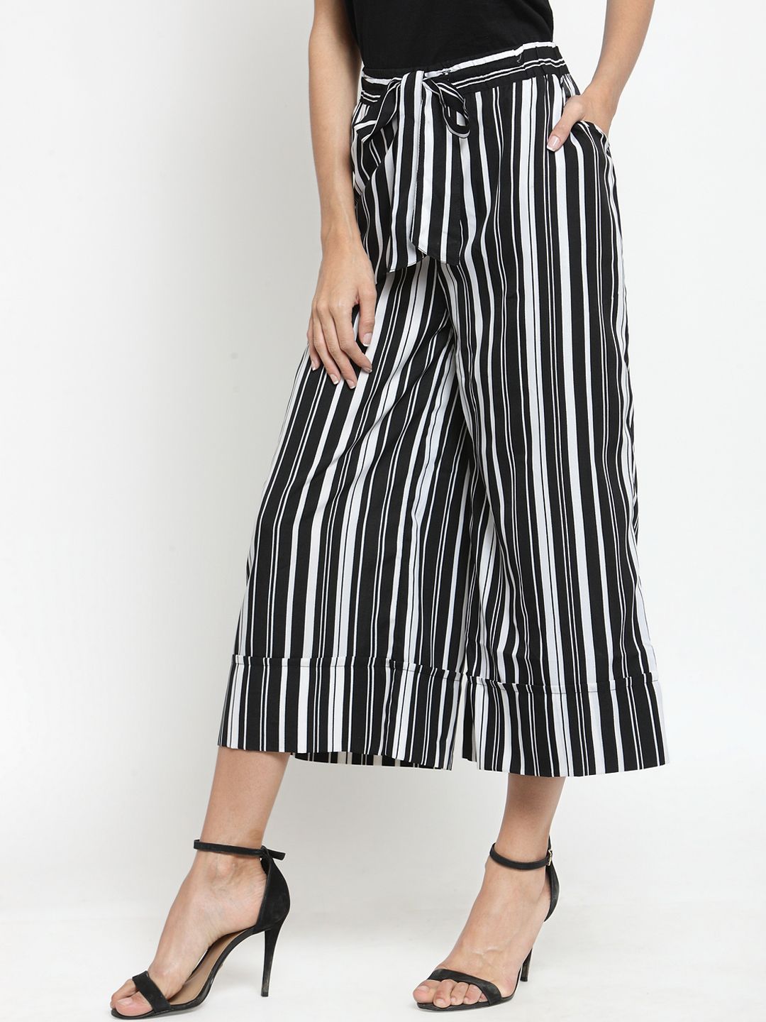 Black And White Stripe Culottes — view 2