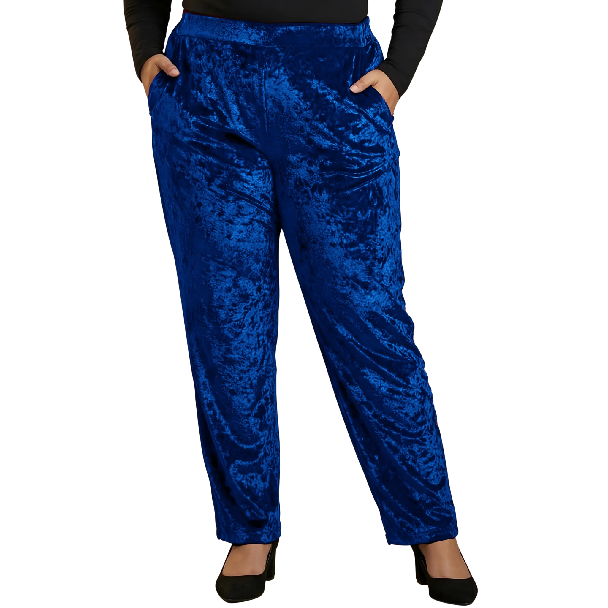 Blue Velvet Plus Size Trousers