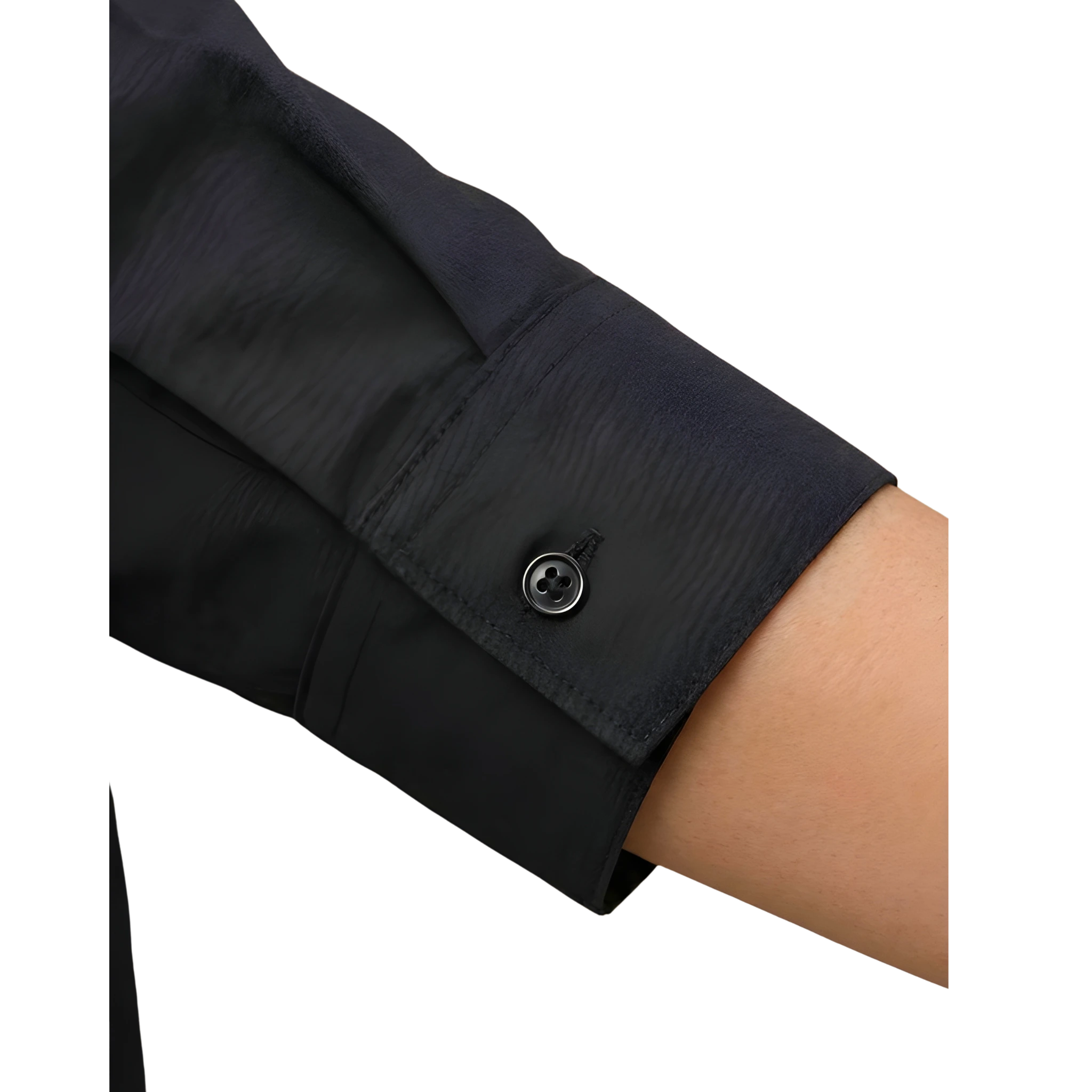 Black Rayon Concealed Plus Size Tunic