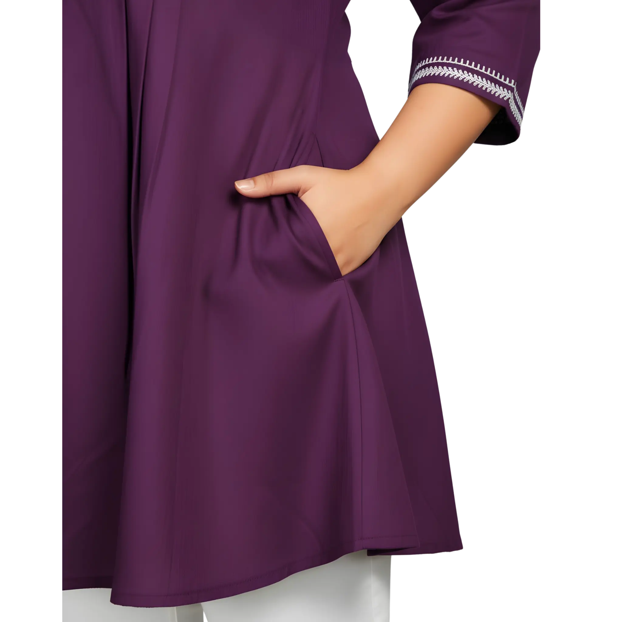Purple Embroidered Tunic