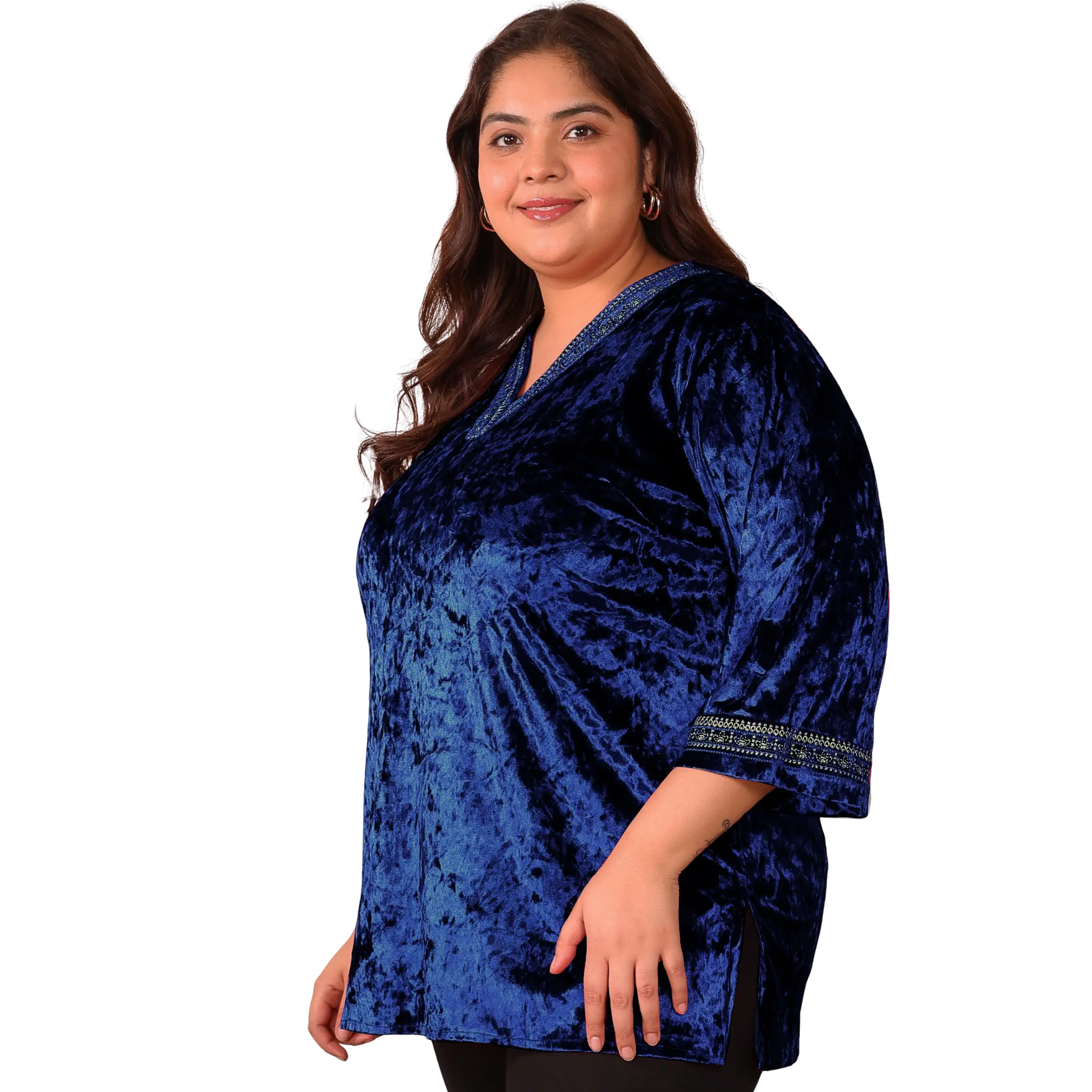 Blue Velvet Plus Size Tunic