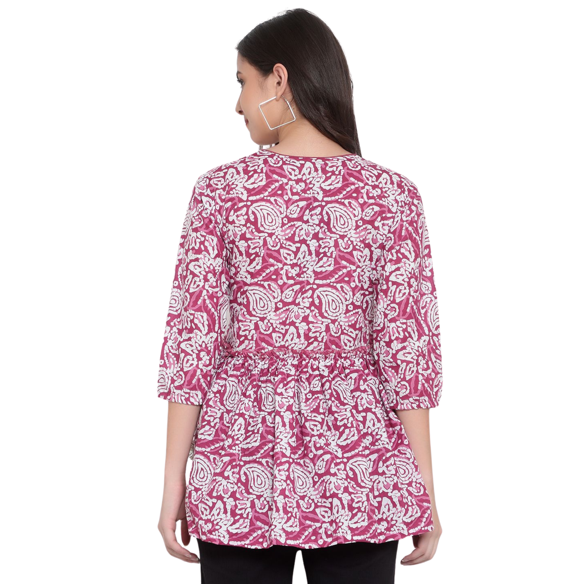 Pink Hand Block Print Tunic
