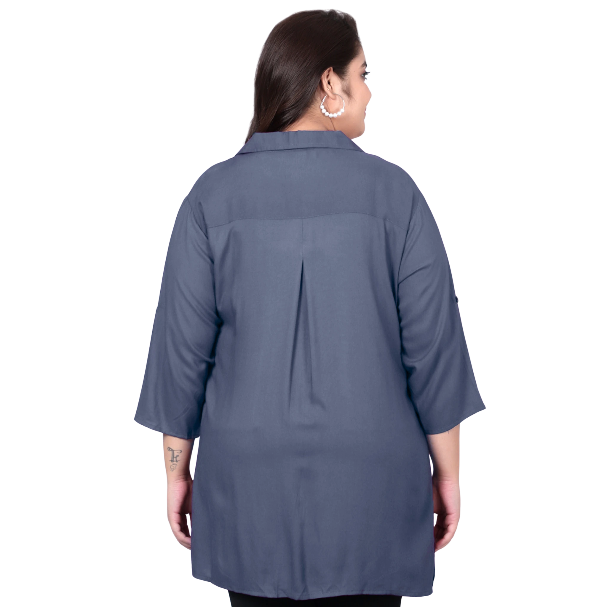 Grey Solid Shirt and Printed Shorts Set