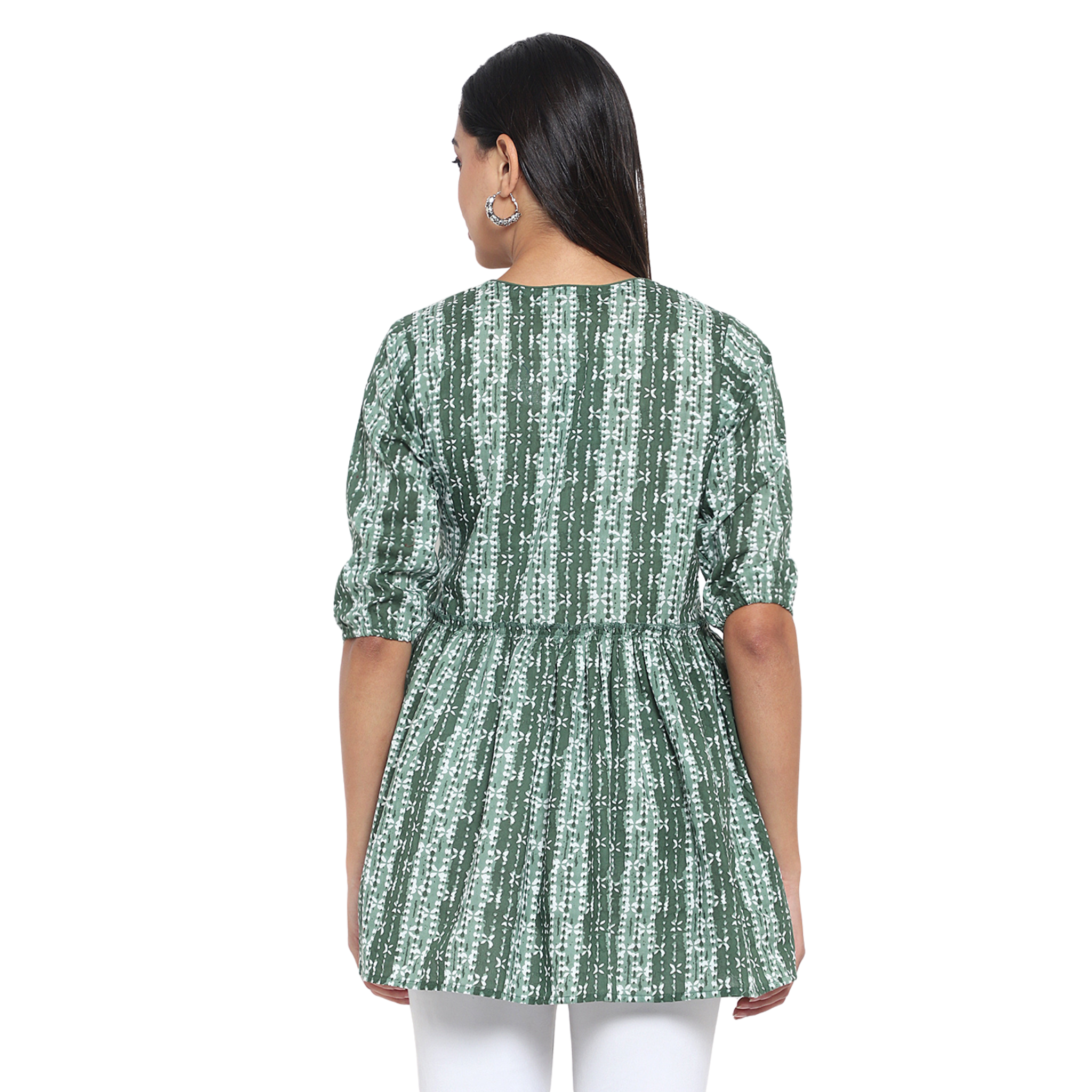Green Hand Block Print Tunic