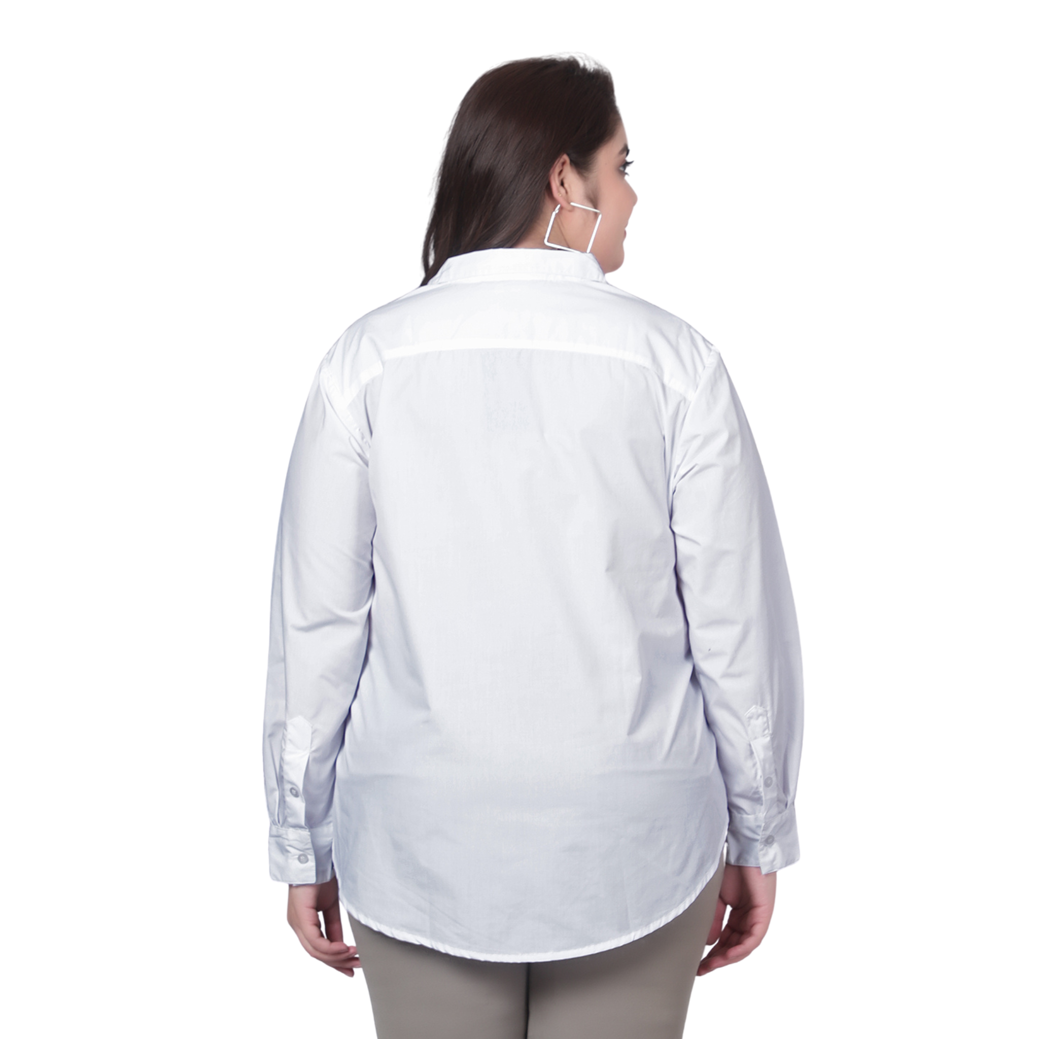 White Slim Fit Formal Plus Size Shirt