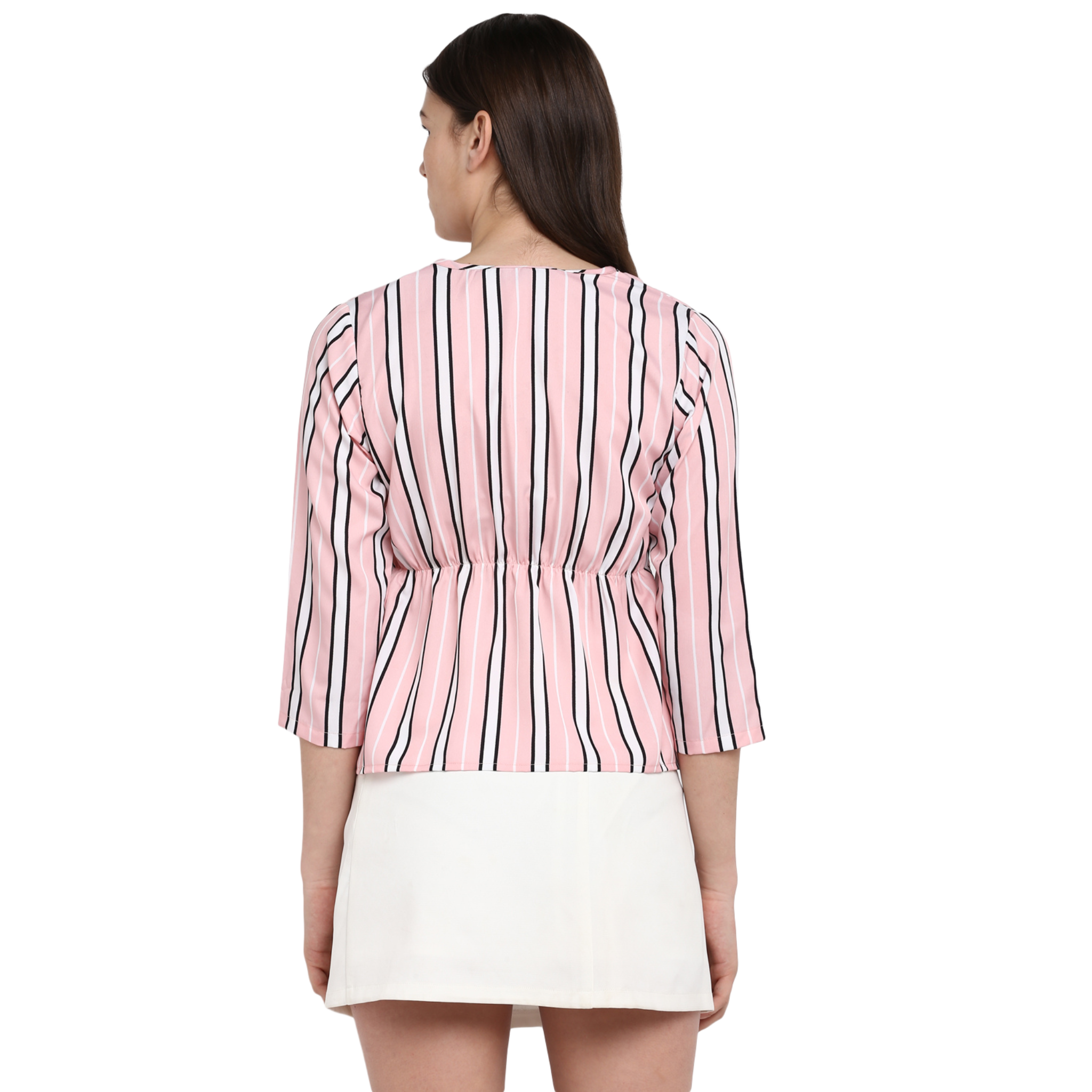 Pink And White Stripe Top