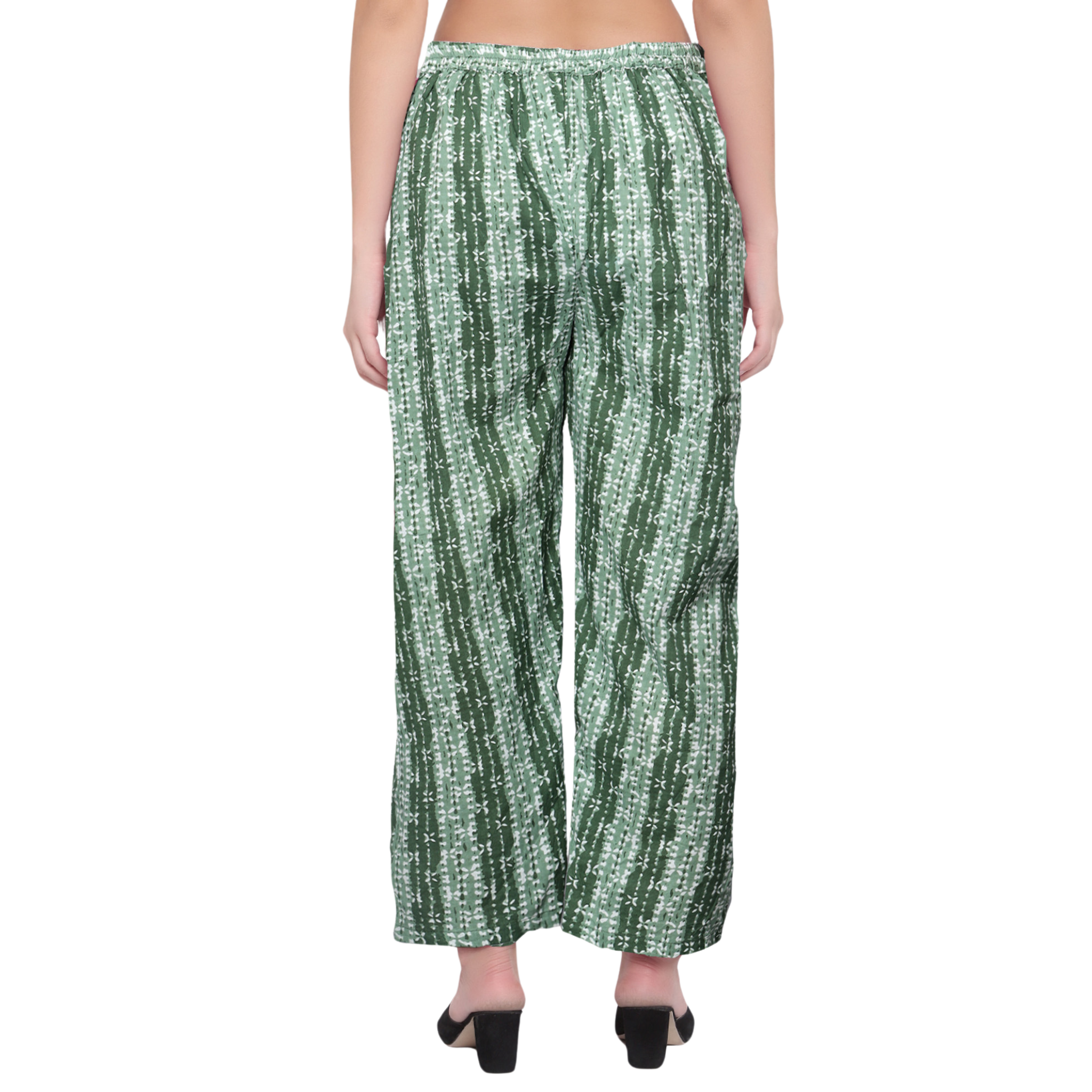 Green Hand Block Print Trousers