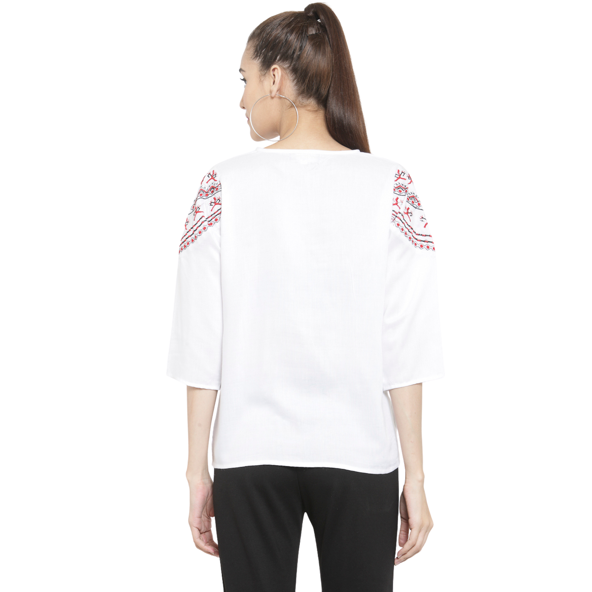 White Embroidered Top