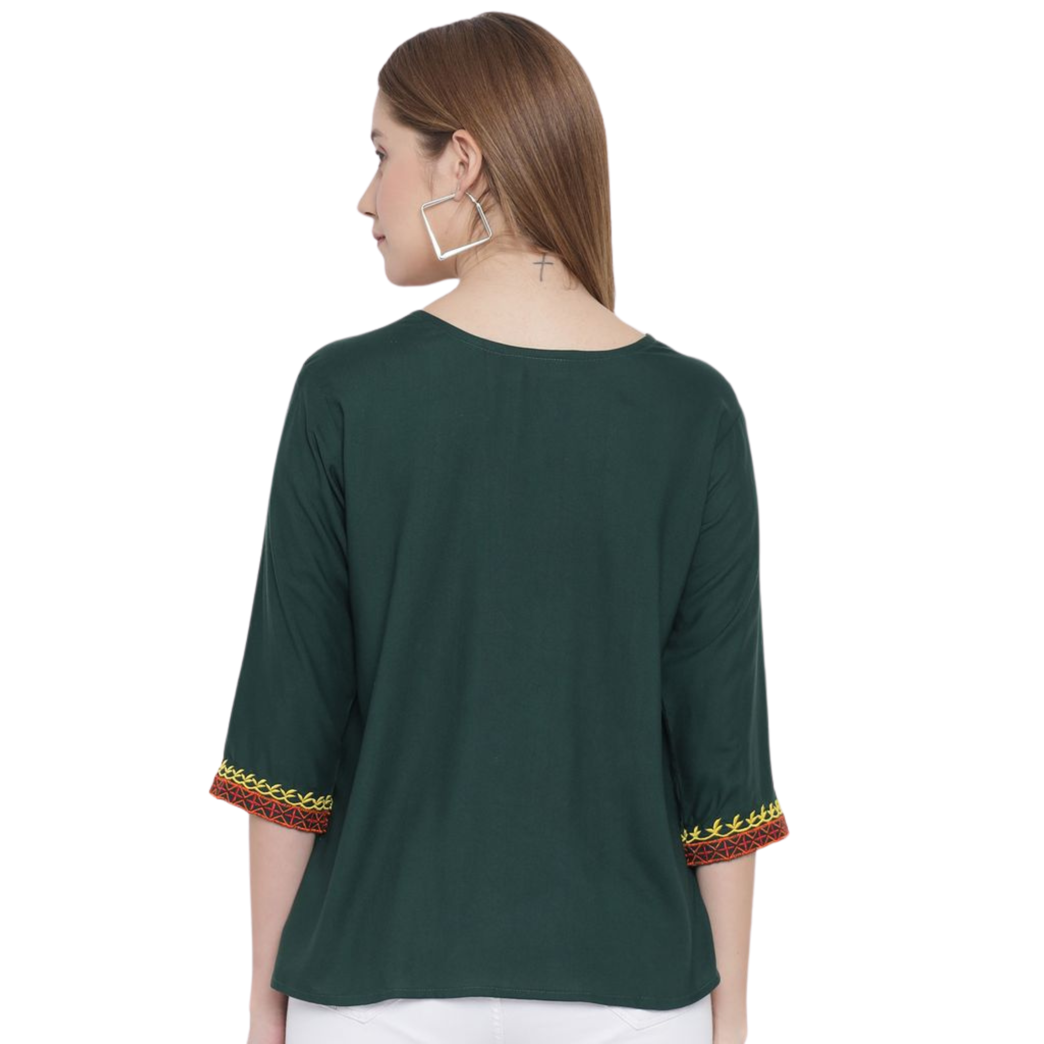 Dark Green Embroidered Tunic