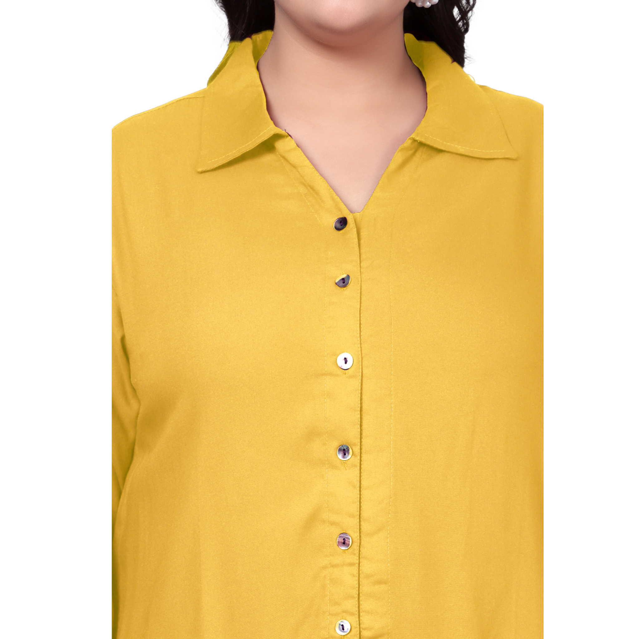 Yellow Longline Plus Size Shirt
