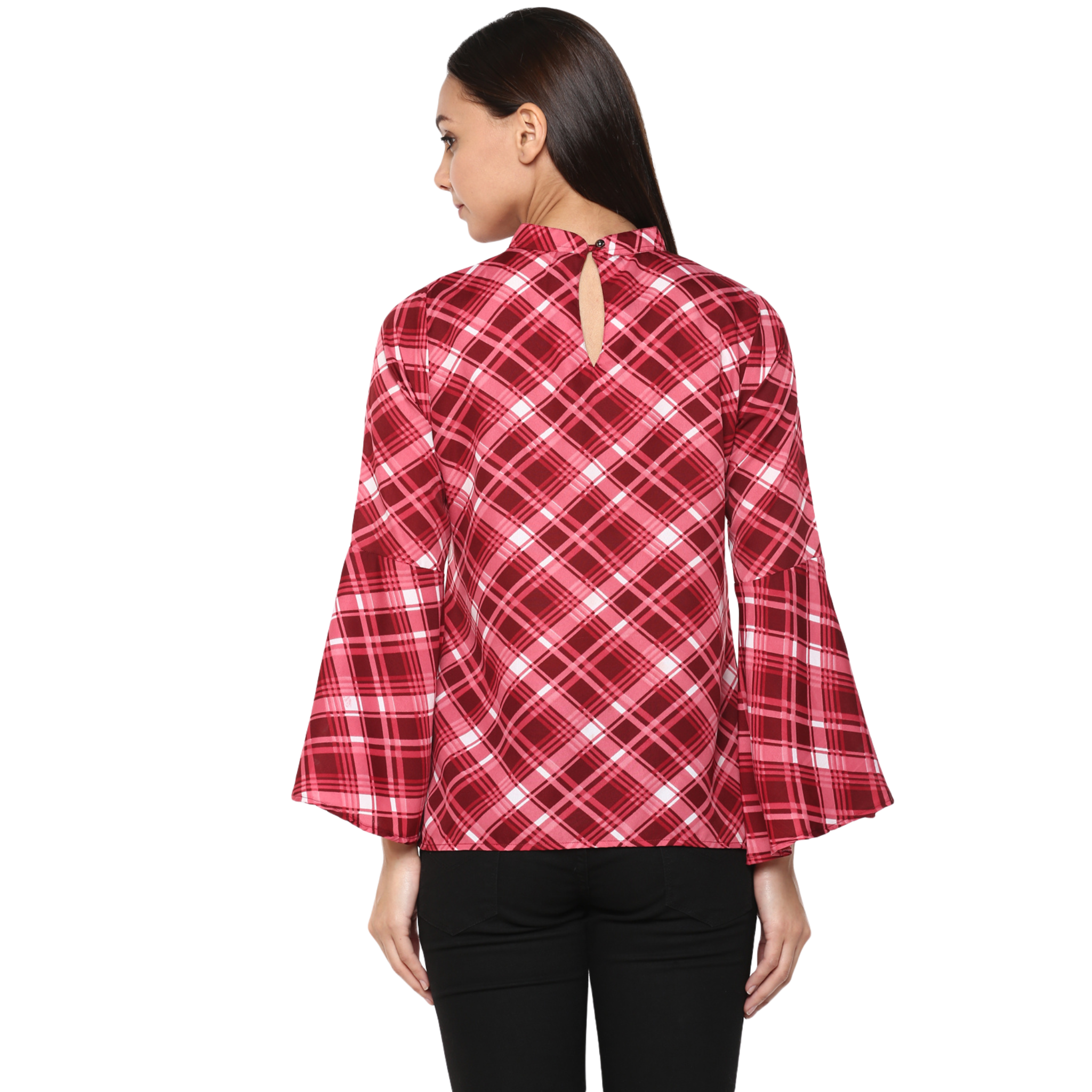 Pink Checkered Choker Top