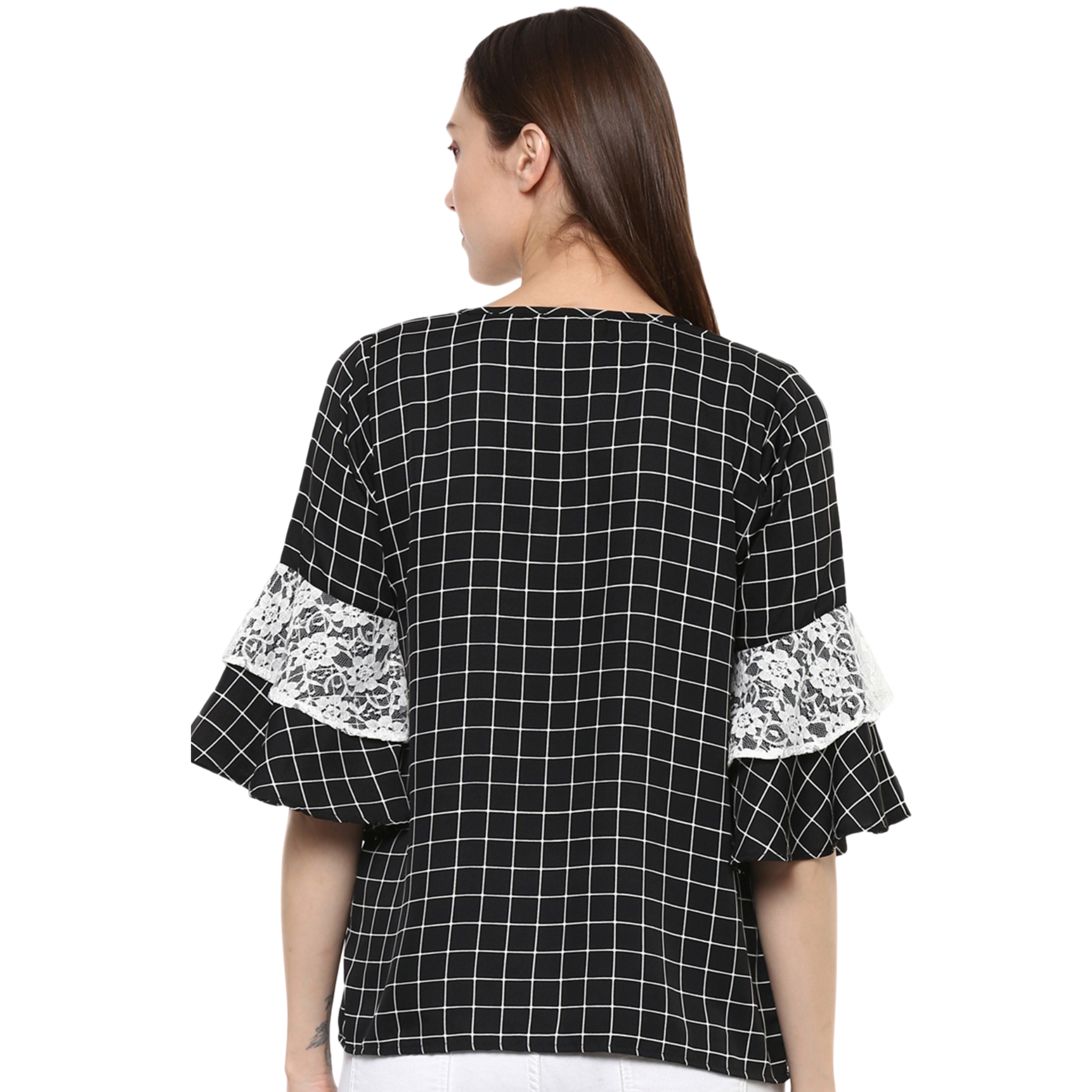 Black Checkered Top