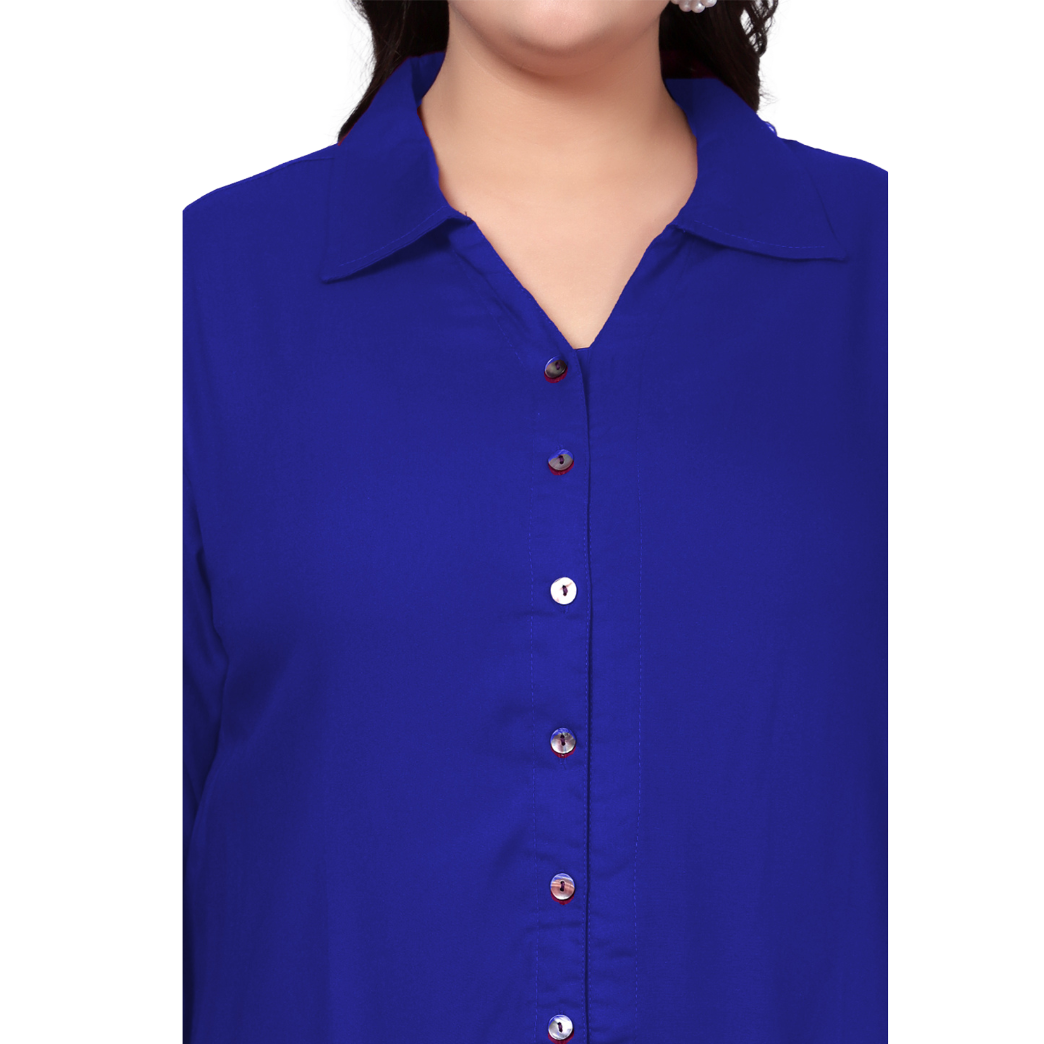 Blue Longline Plus Size Shirt