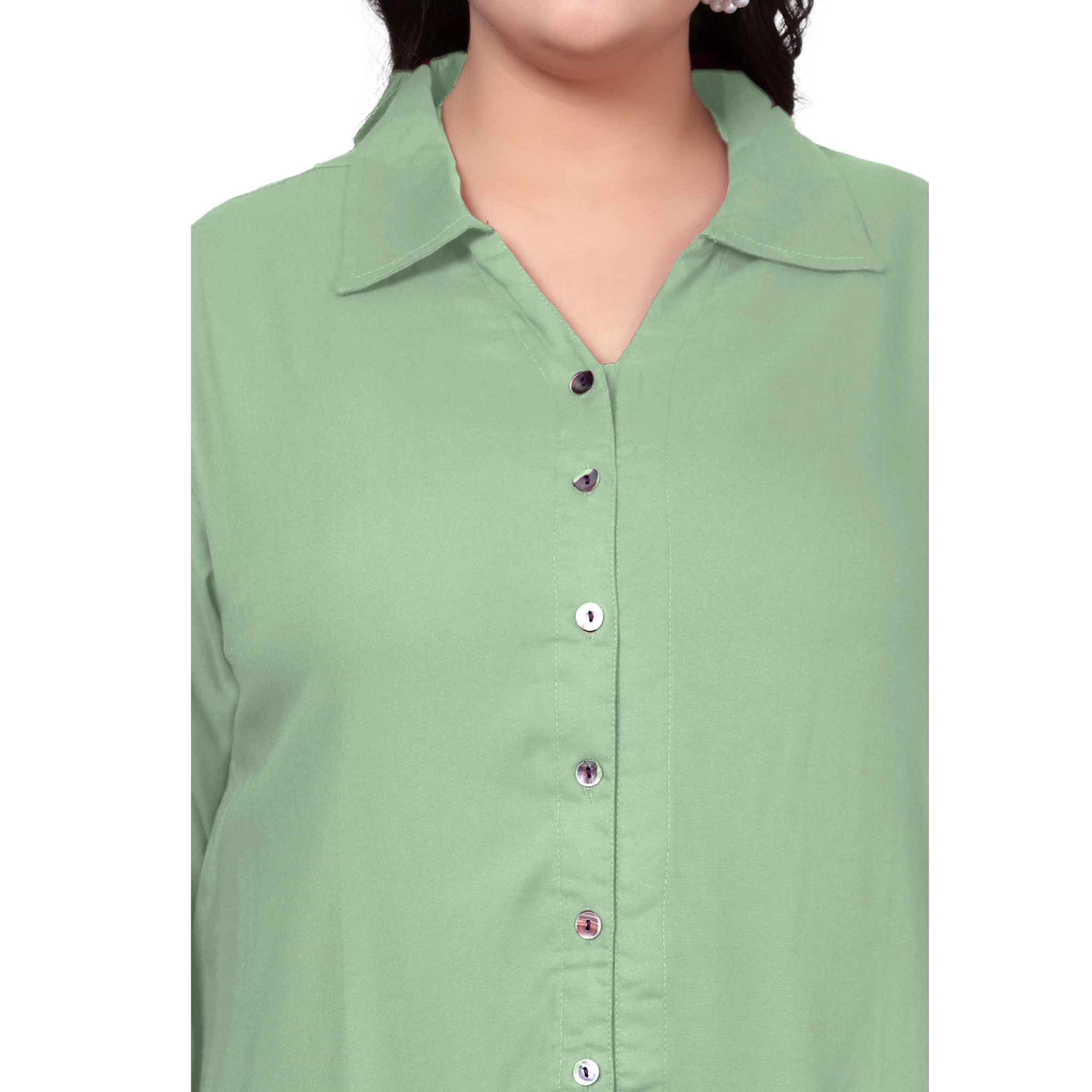 Mint Green Longline Plus Size Shirt