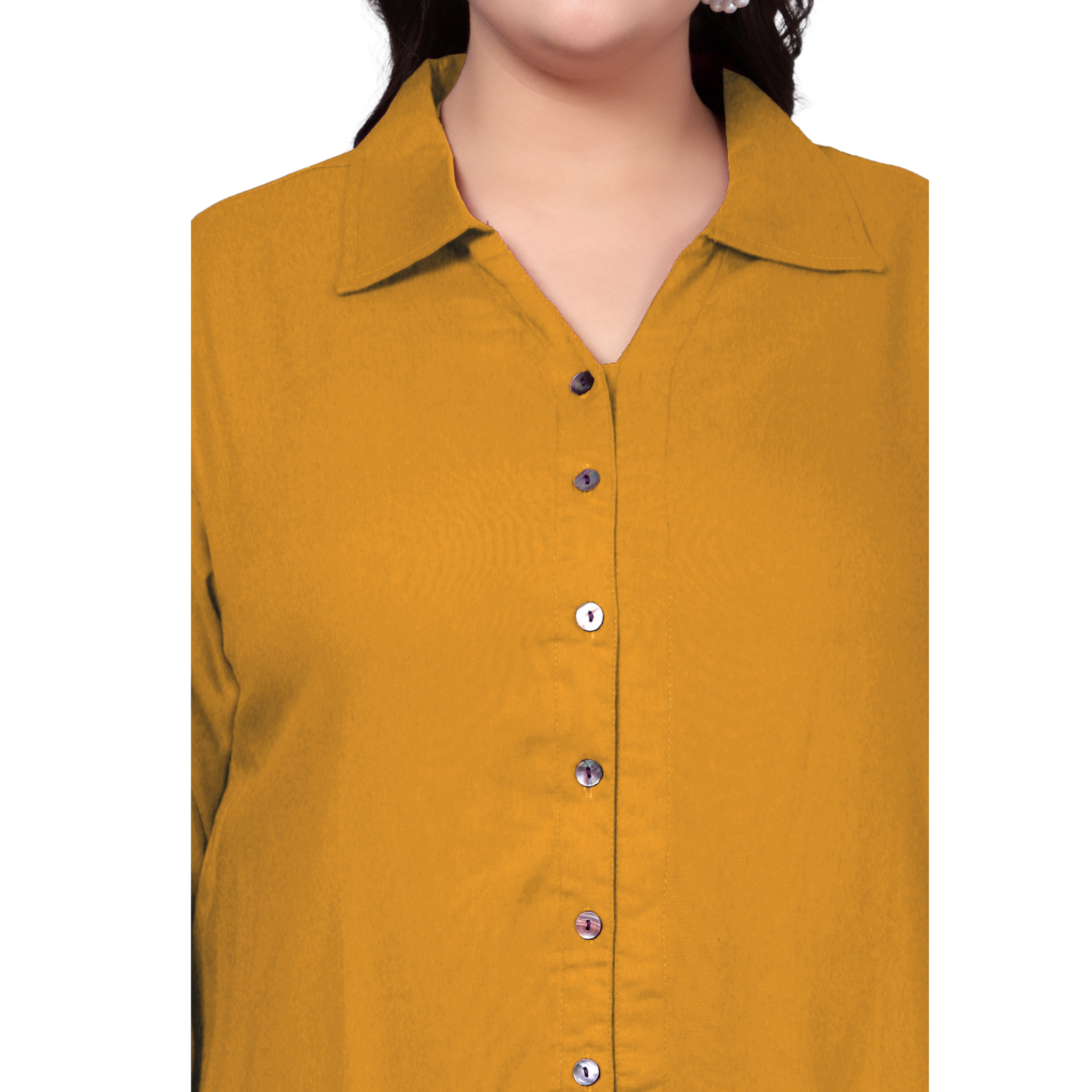 Mustard Longline Plus Size Shirt