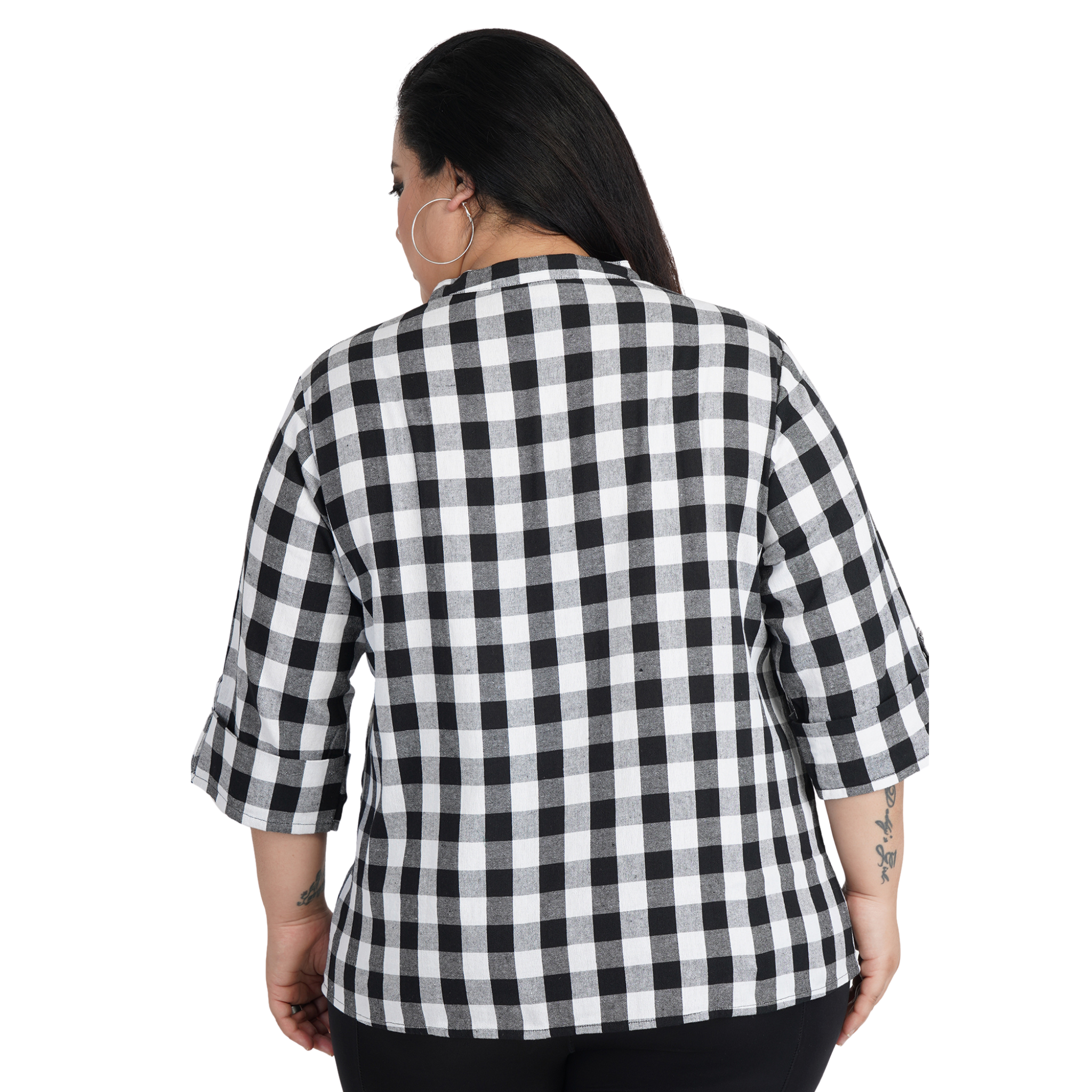 Black Checkered Plus Size Shirt
