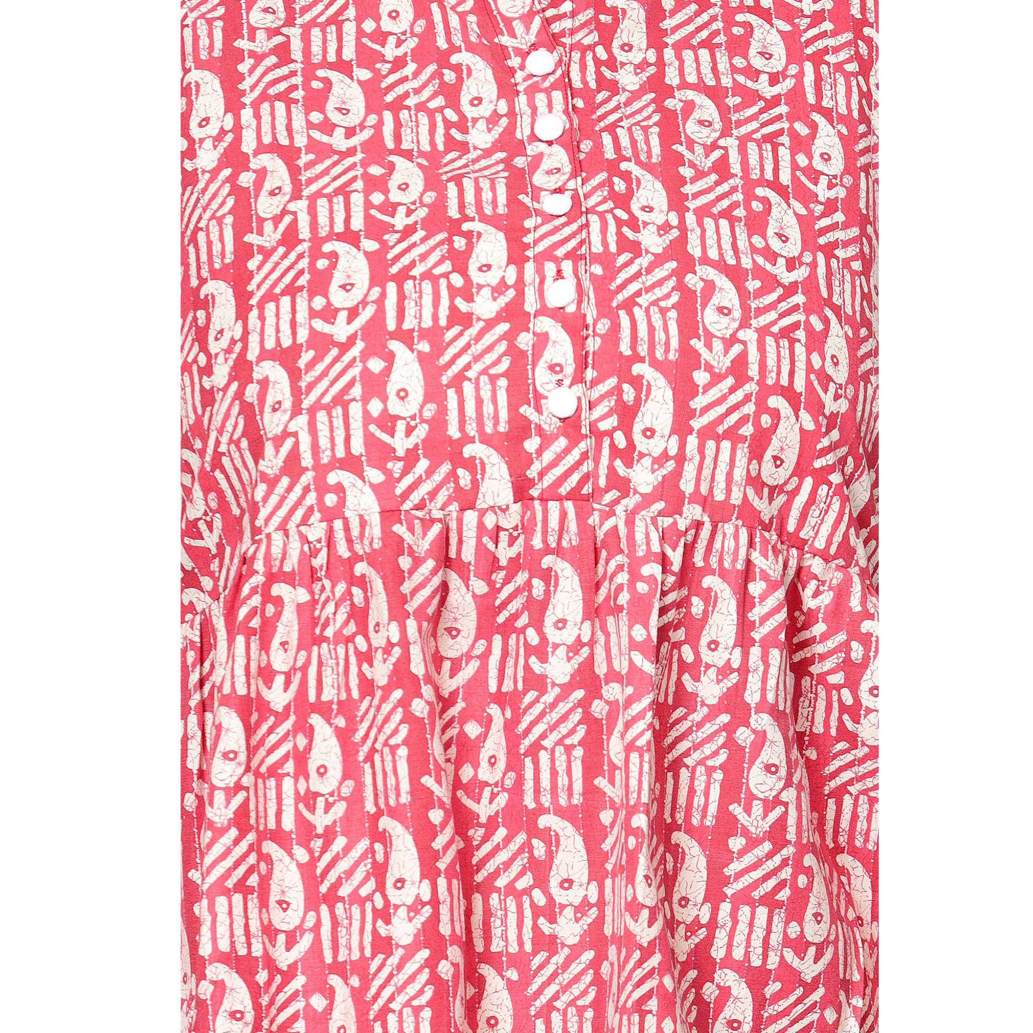 Red Paisley Cotton Plus Size Tunic