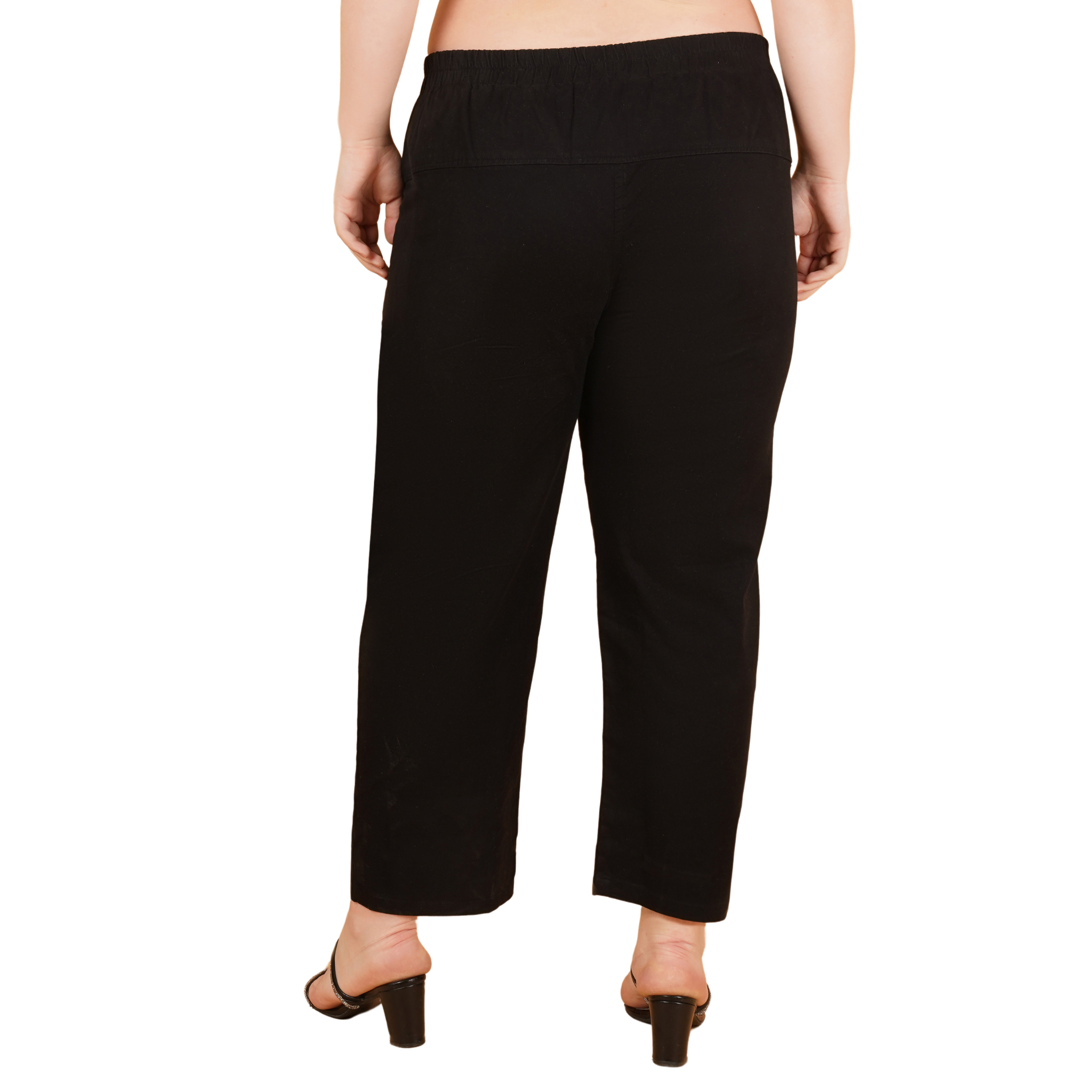 Black Cargo Cotton Trousers
