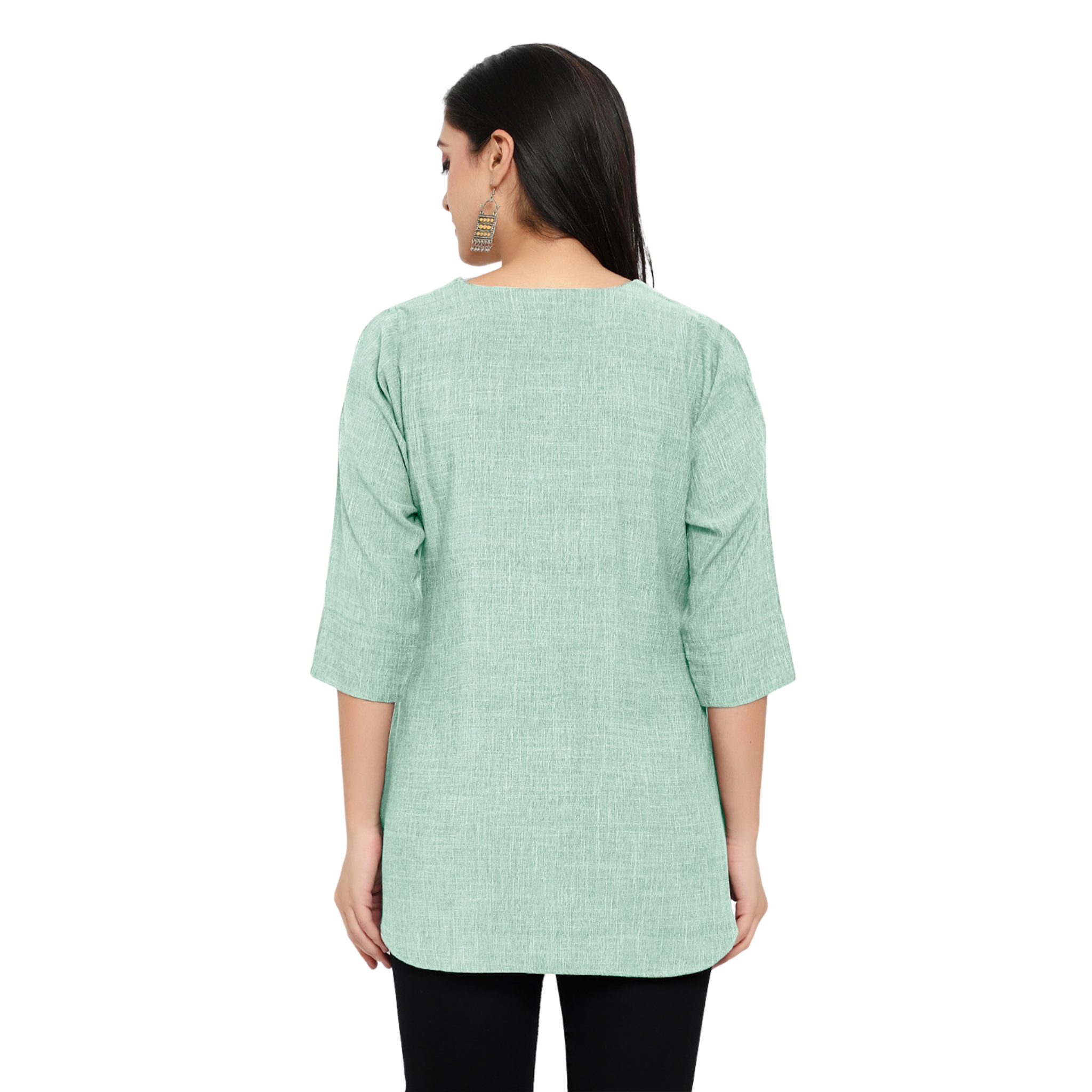Green Cotton Linen Tunic