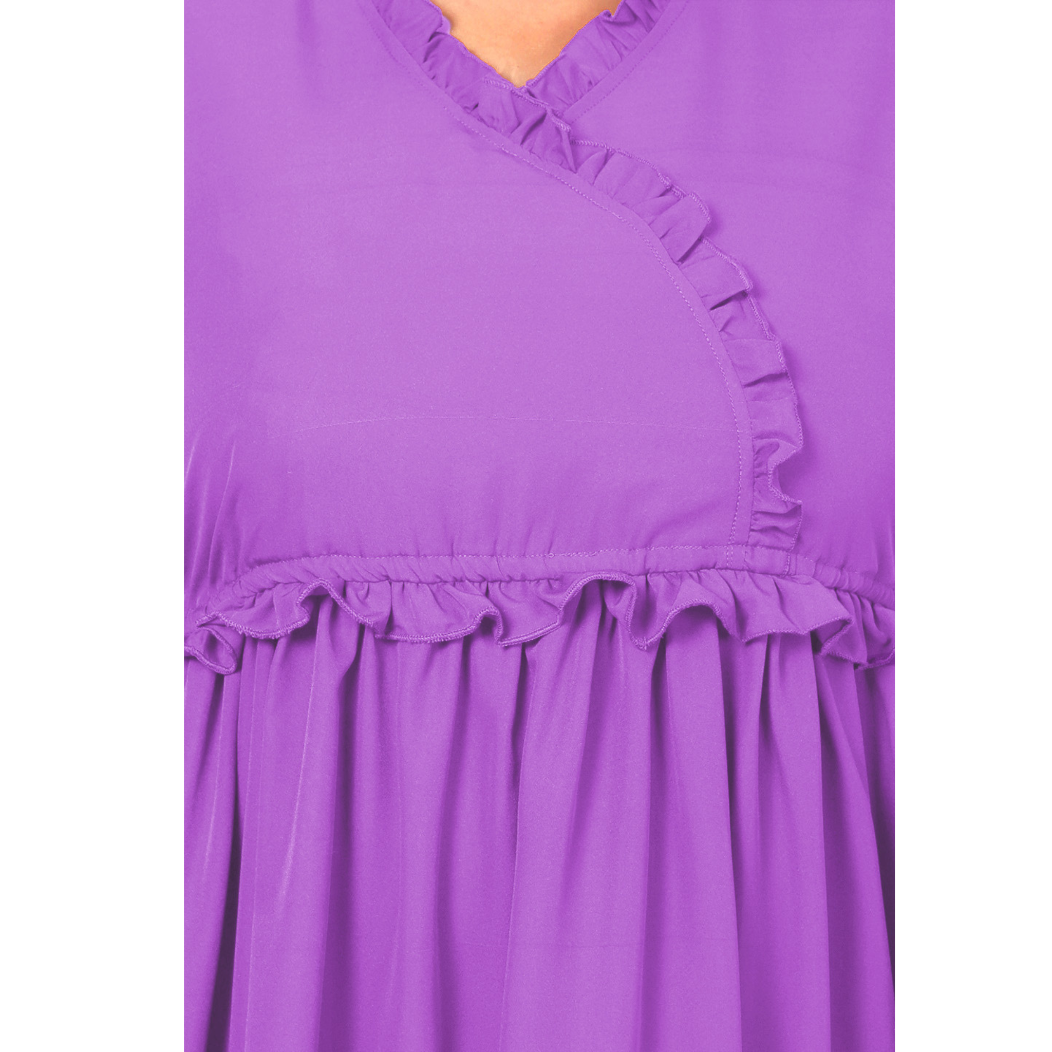 Lavender Solid Tier Plus Size Dress