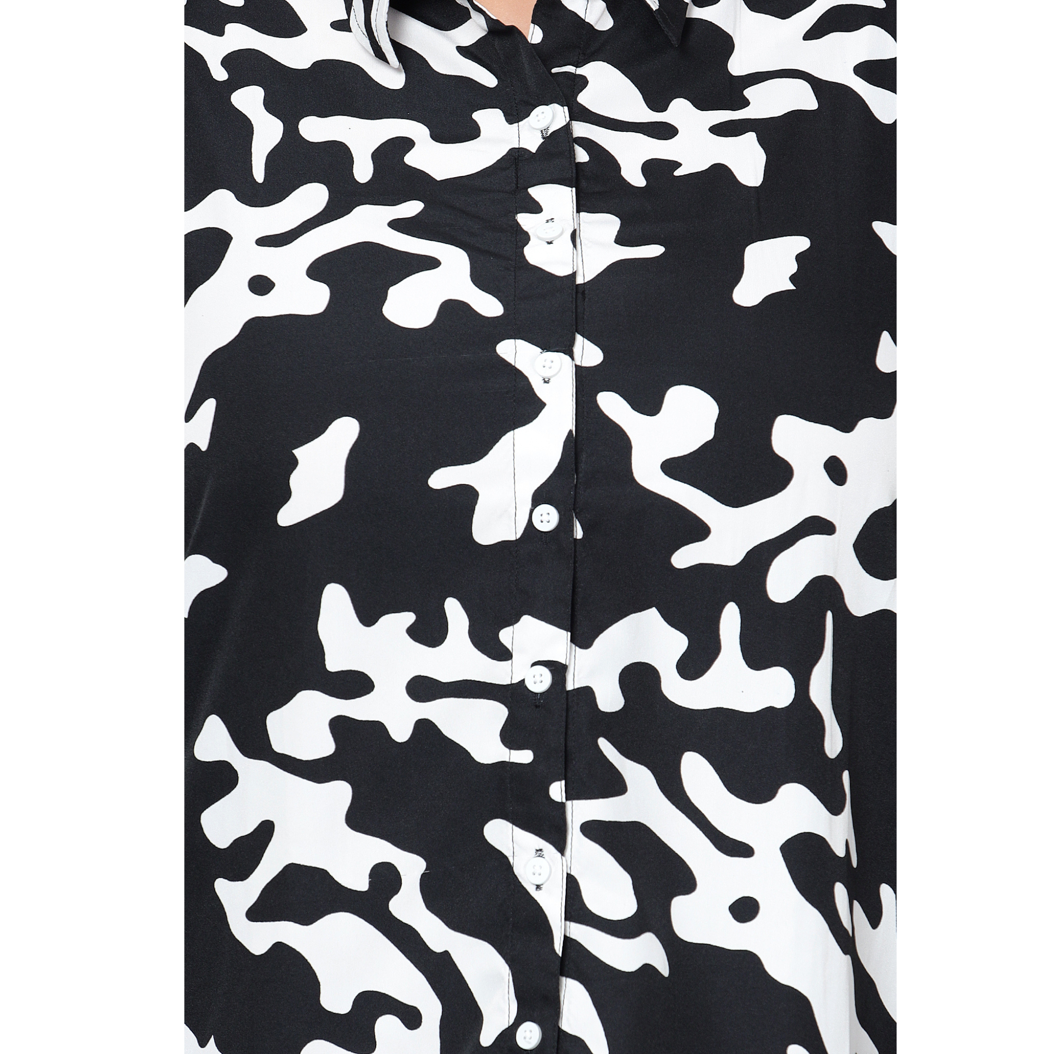 Black and White Abstract Print Plus Size Co-Ord Set