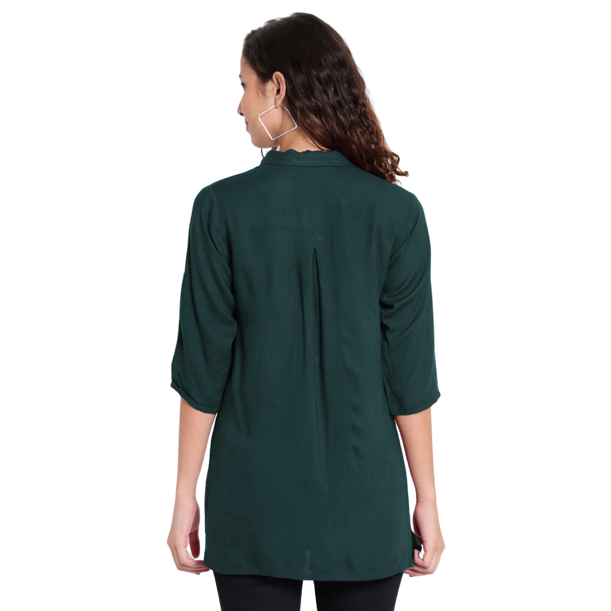 Dark Green Longline Shirt