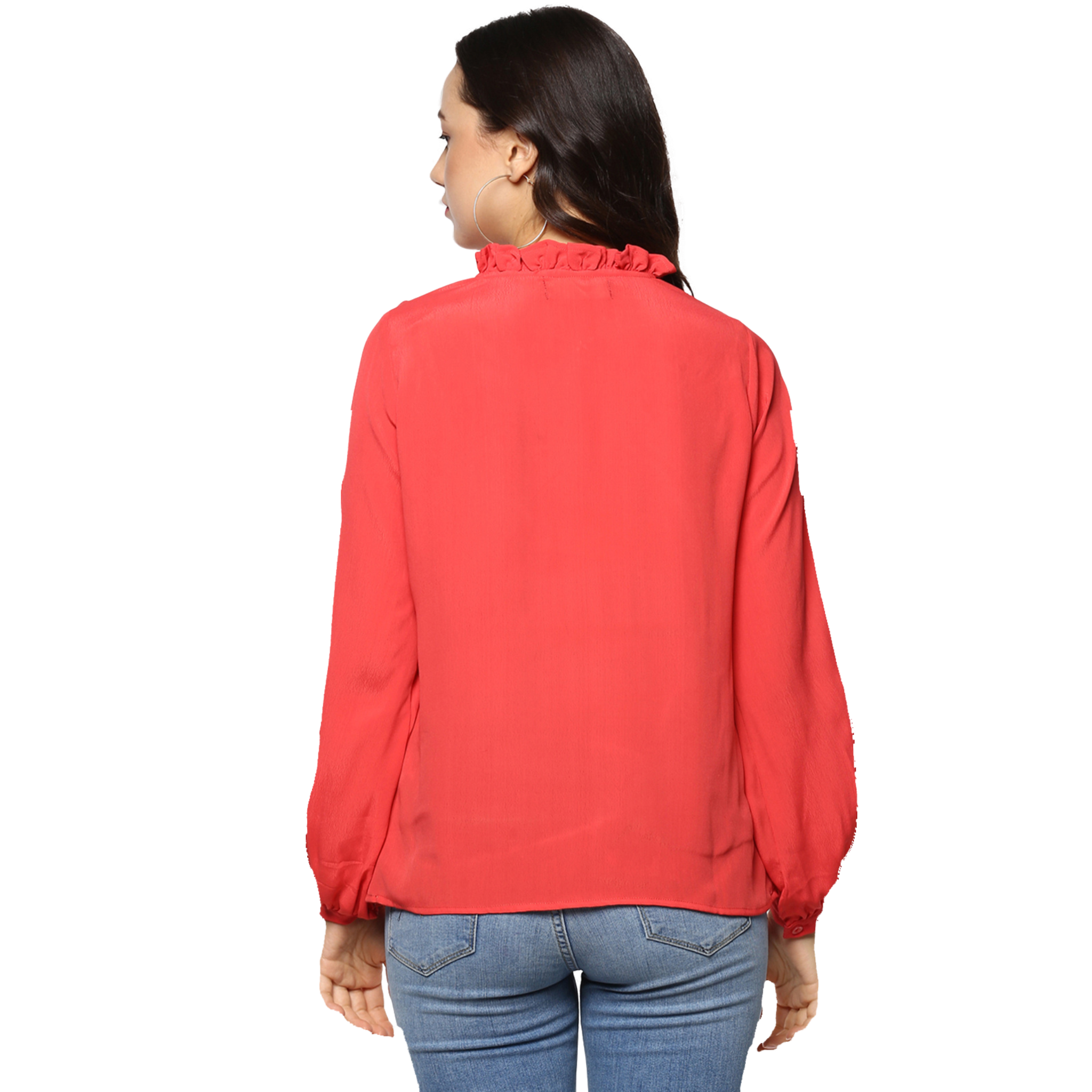 Red Crepe Top