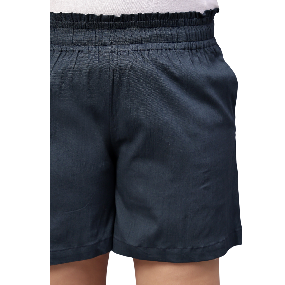 Grey Cotton Plus Size Shorts