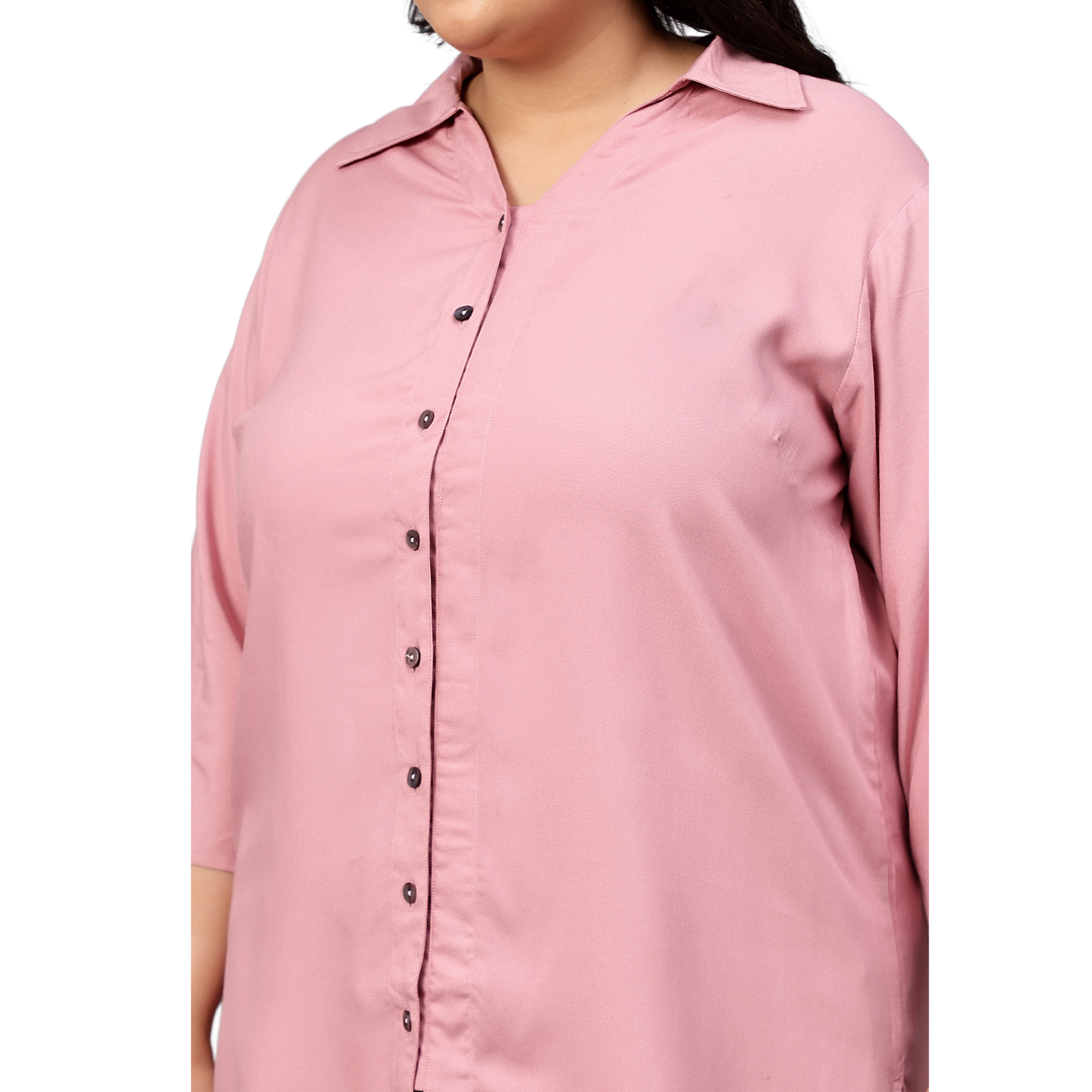 Pink Solid Shirt And Short Set