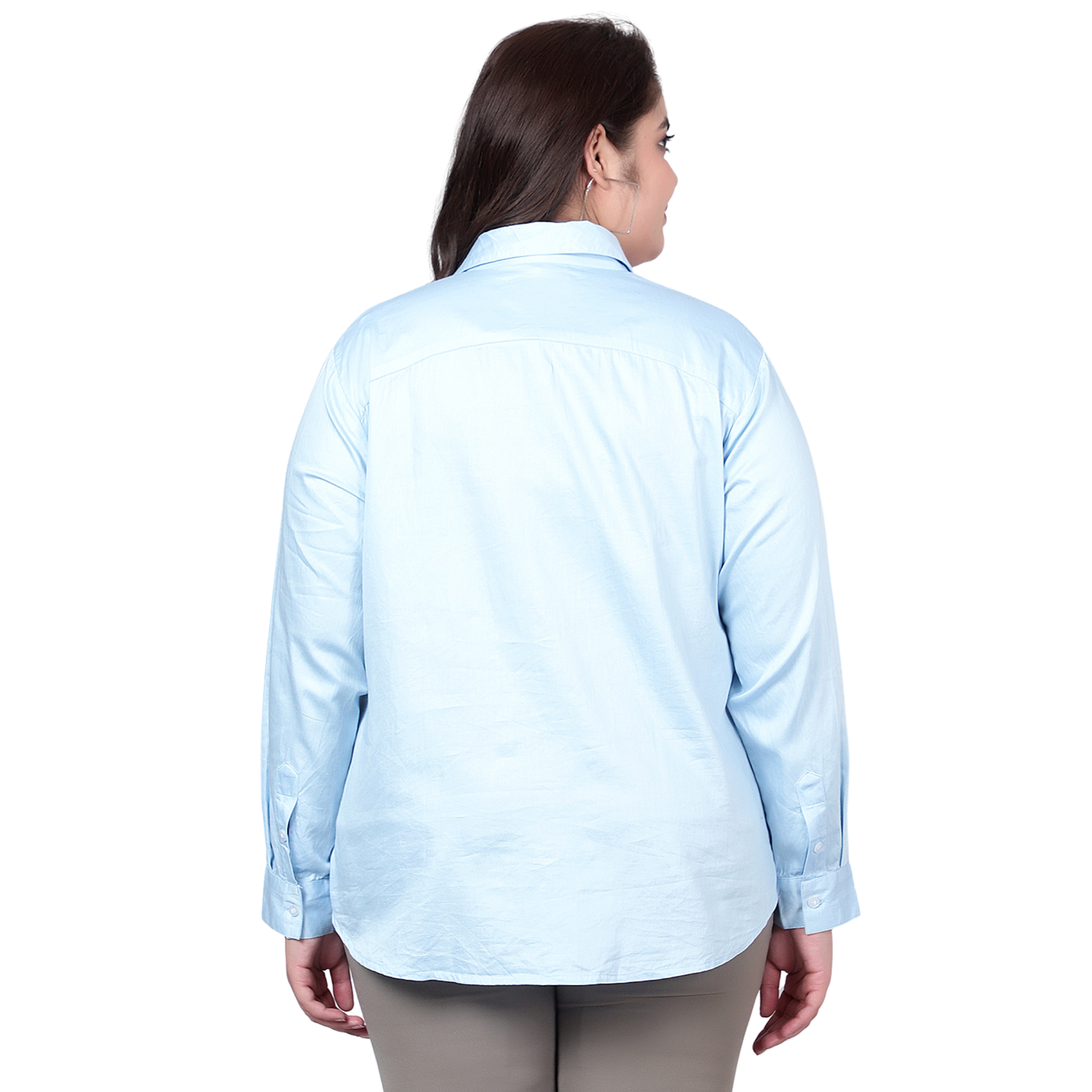 Blue Formal Plus Size Shirt