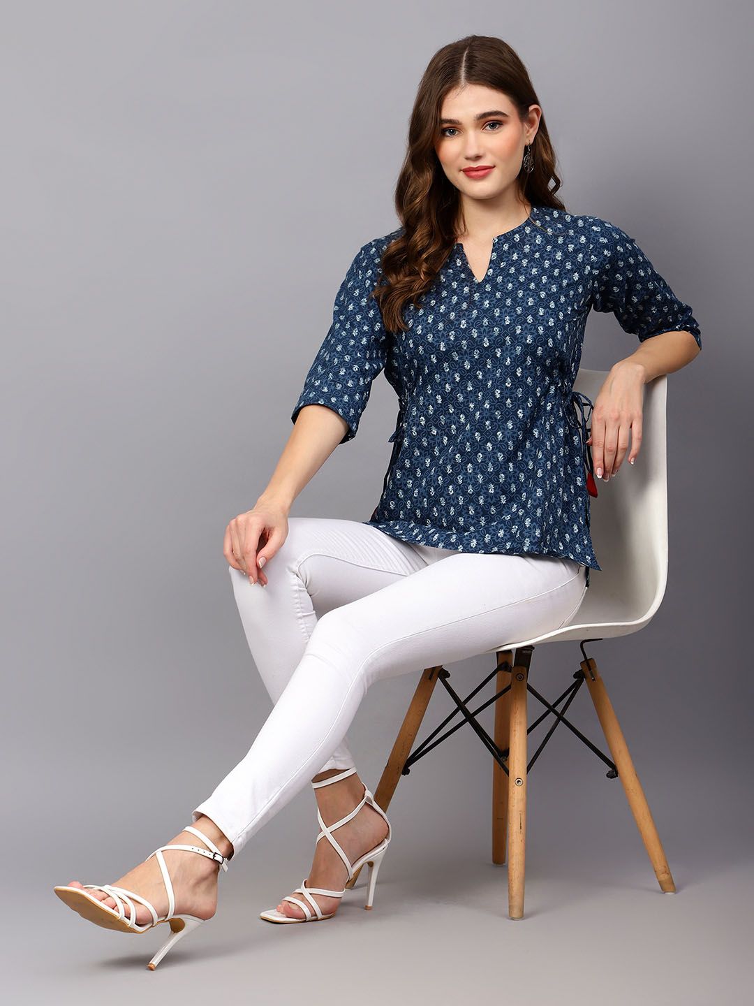 Blue Indigo Hand Block Tunic — view 13