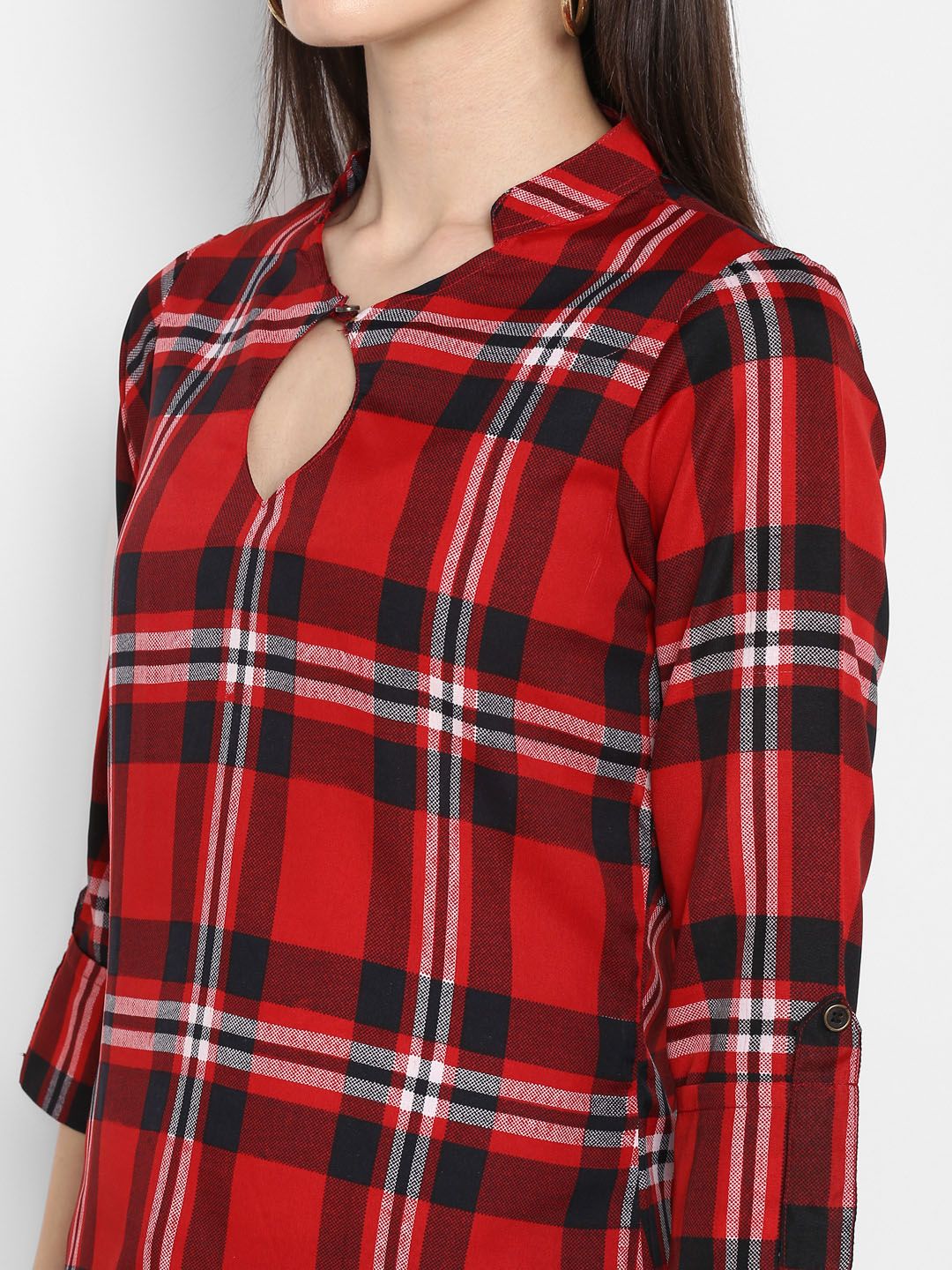 Red And Black Checkered Top — view 2