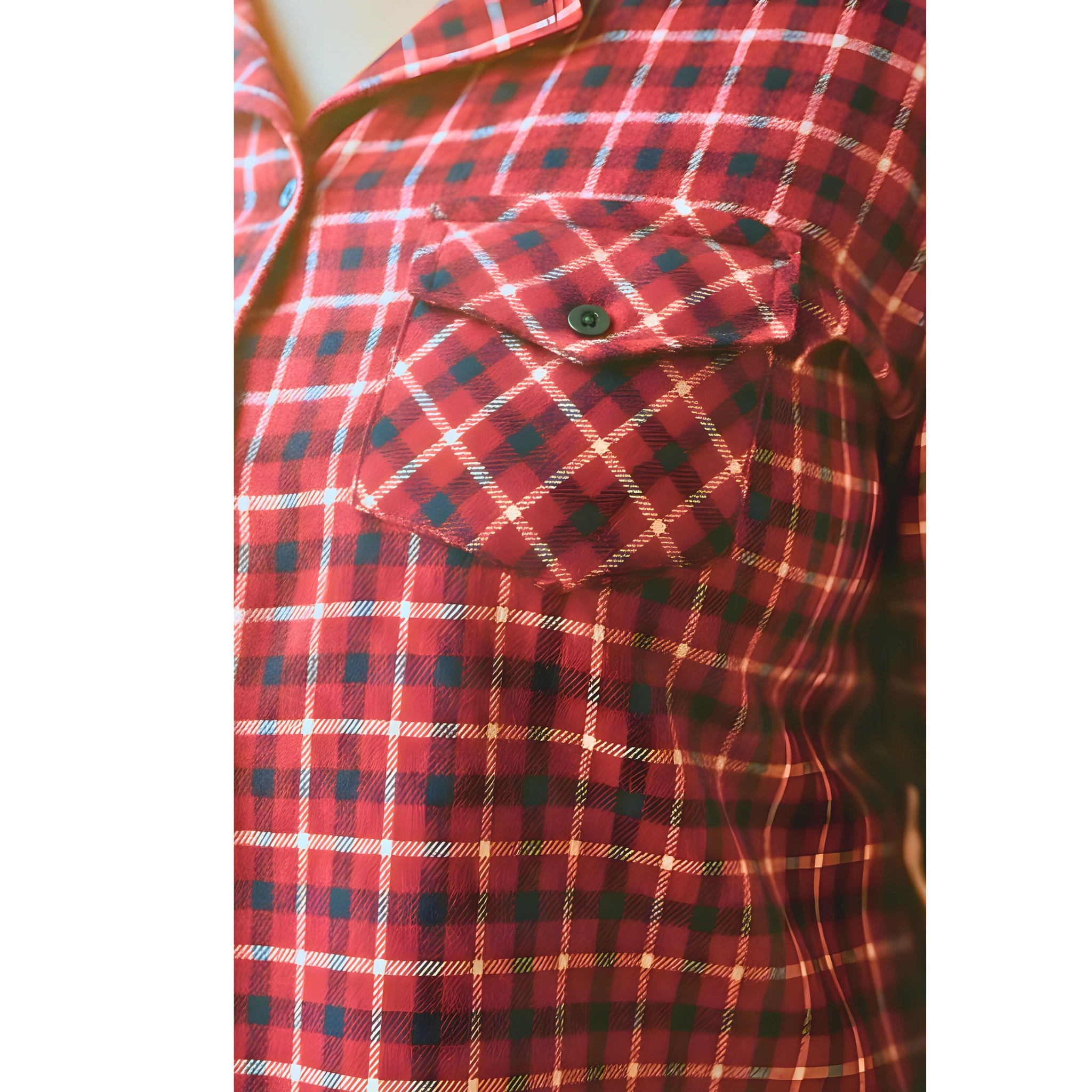 Red Woolen Checkered Plus Size Shirt