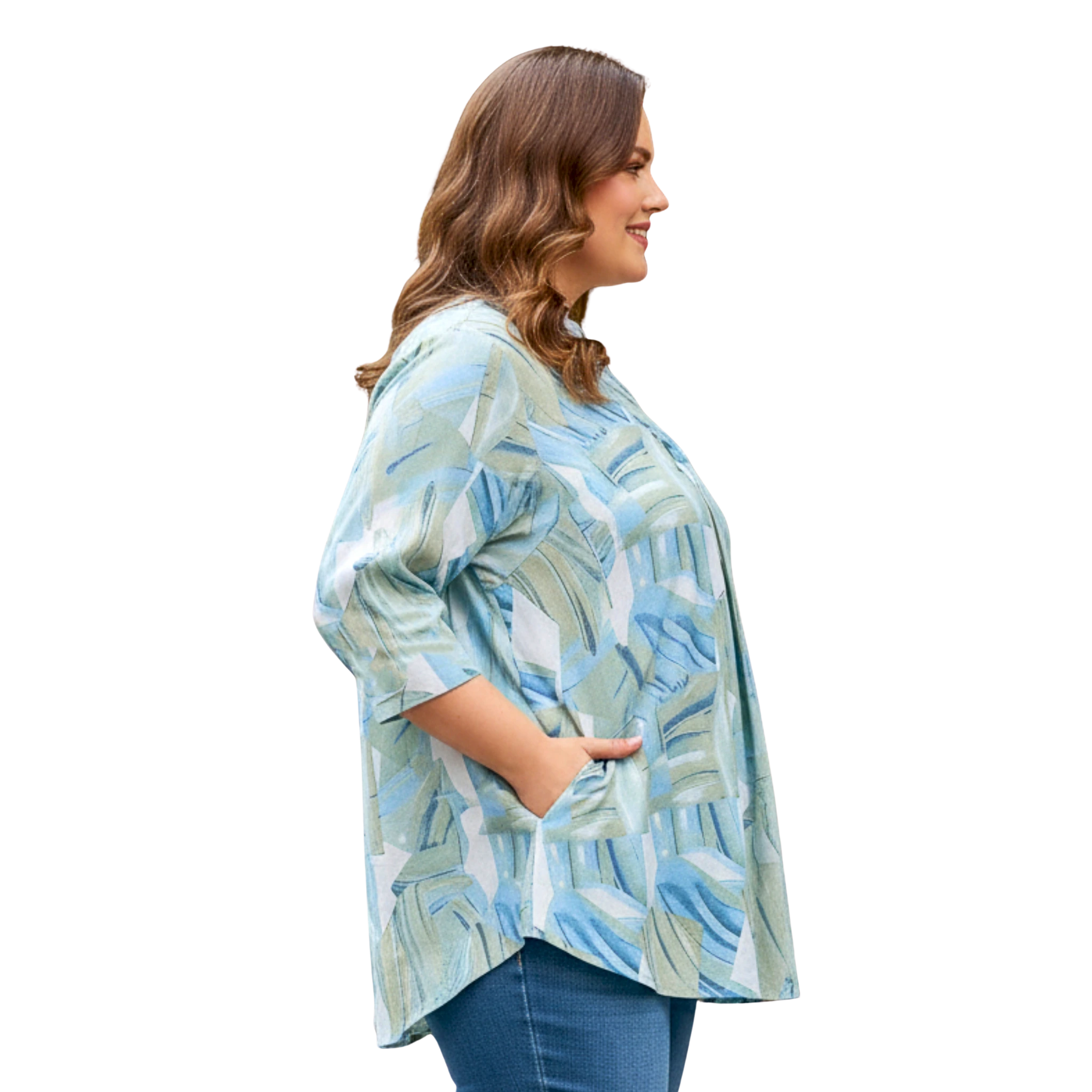 Green Centrepleat Print Tunic