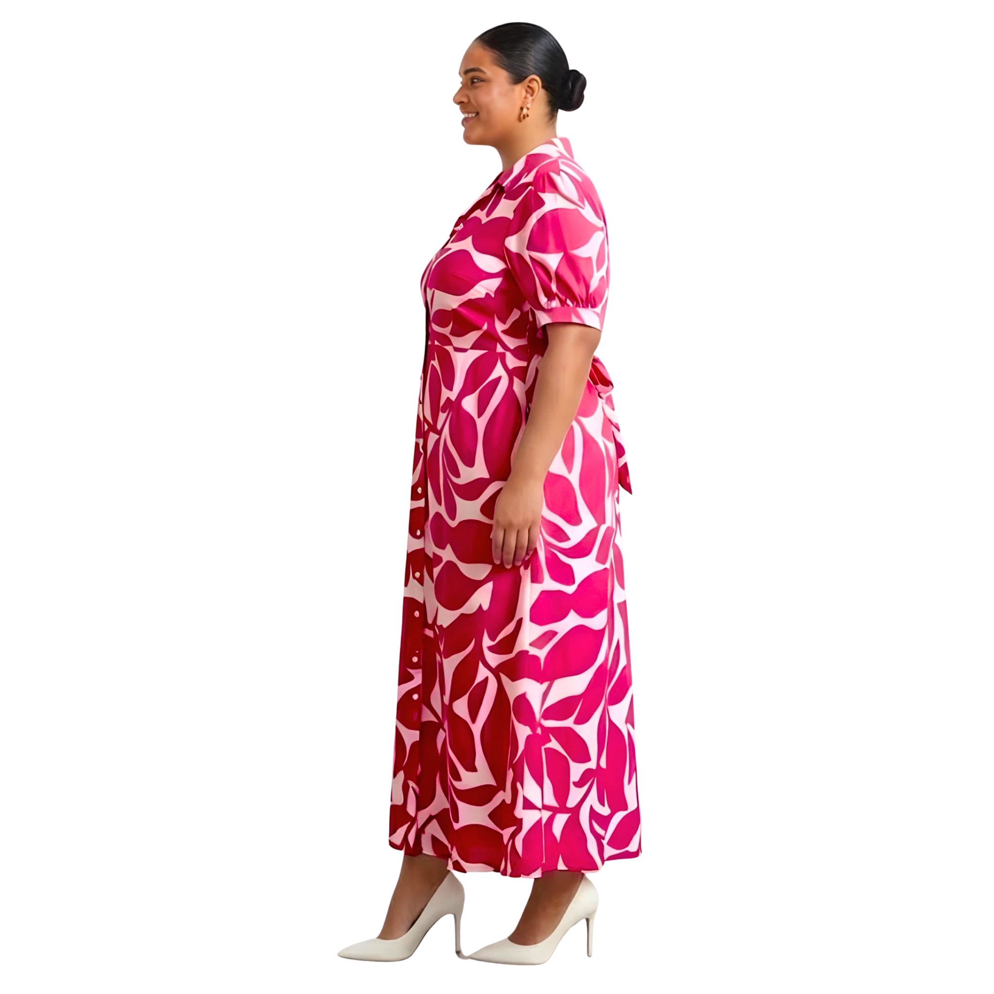 Pink and White Floral Maxi Dress