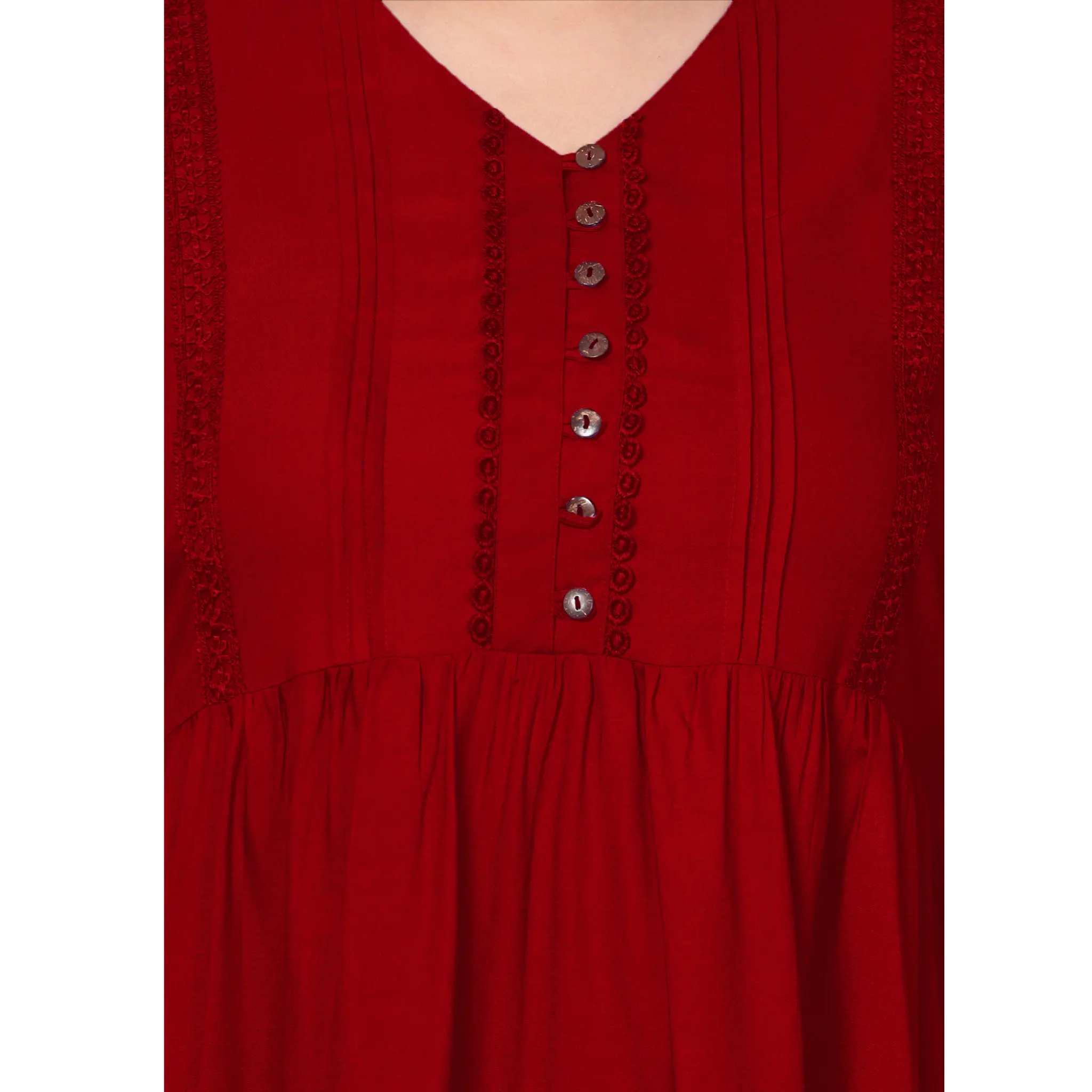 Maroon Lace Plus Size Tunic