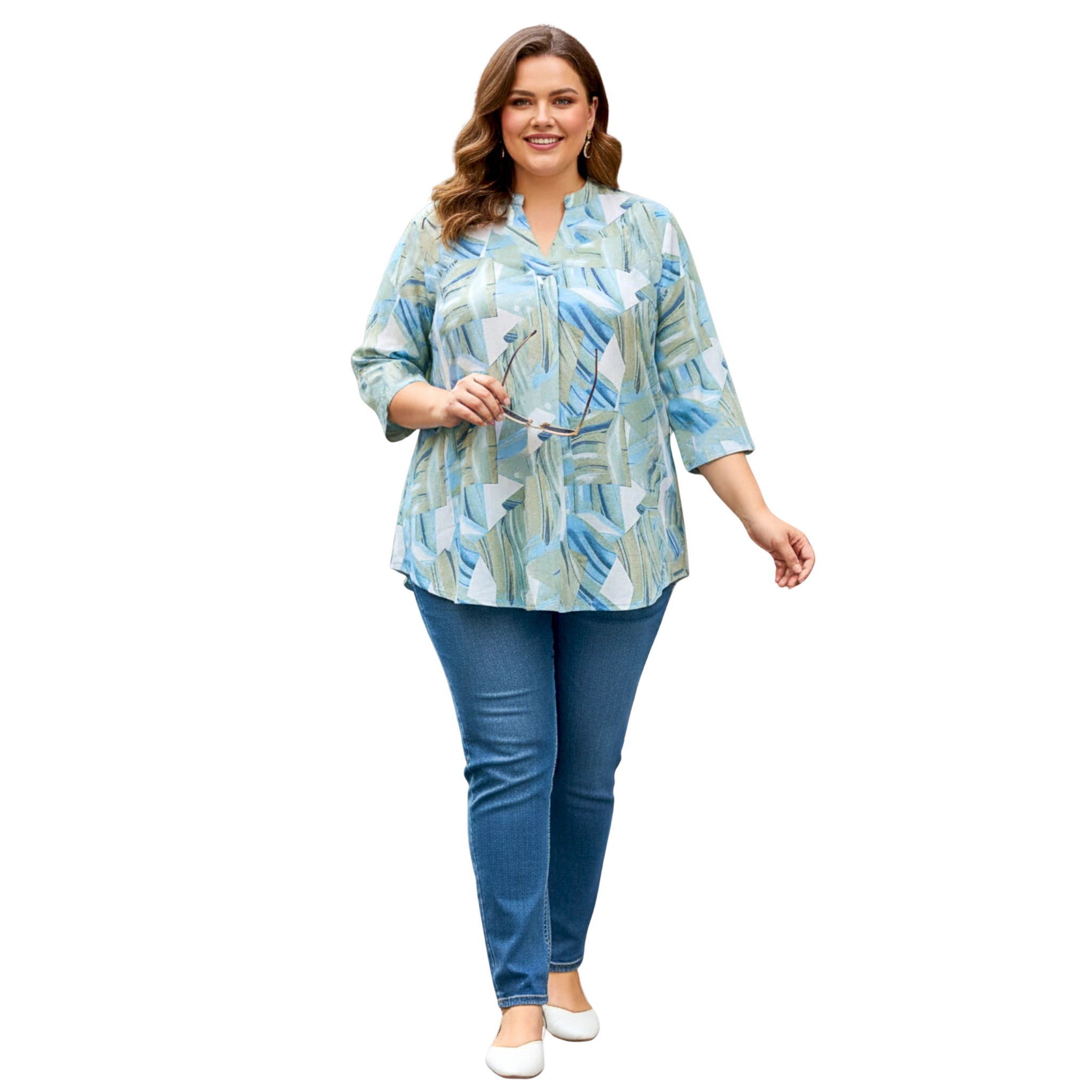 Green Centrepleat Print Tunic