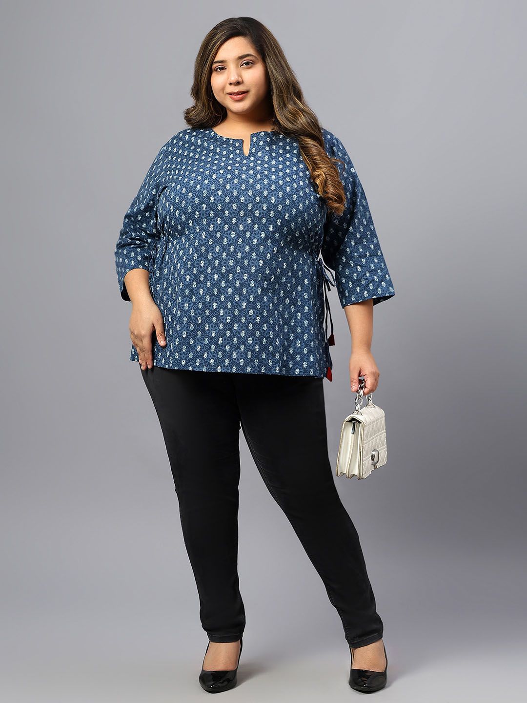 Blue Indigo Hand Block Tunic — view 7
