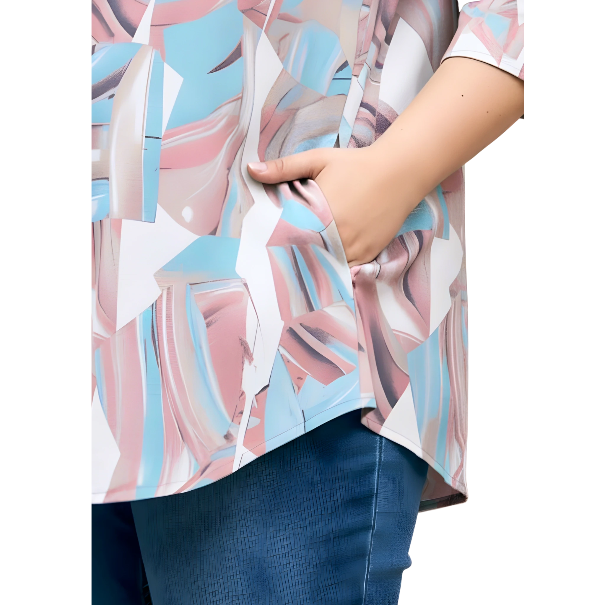 Pink Centrepleat Print Tunic