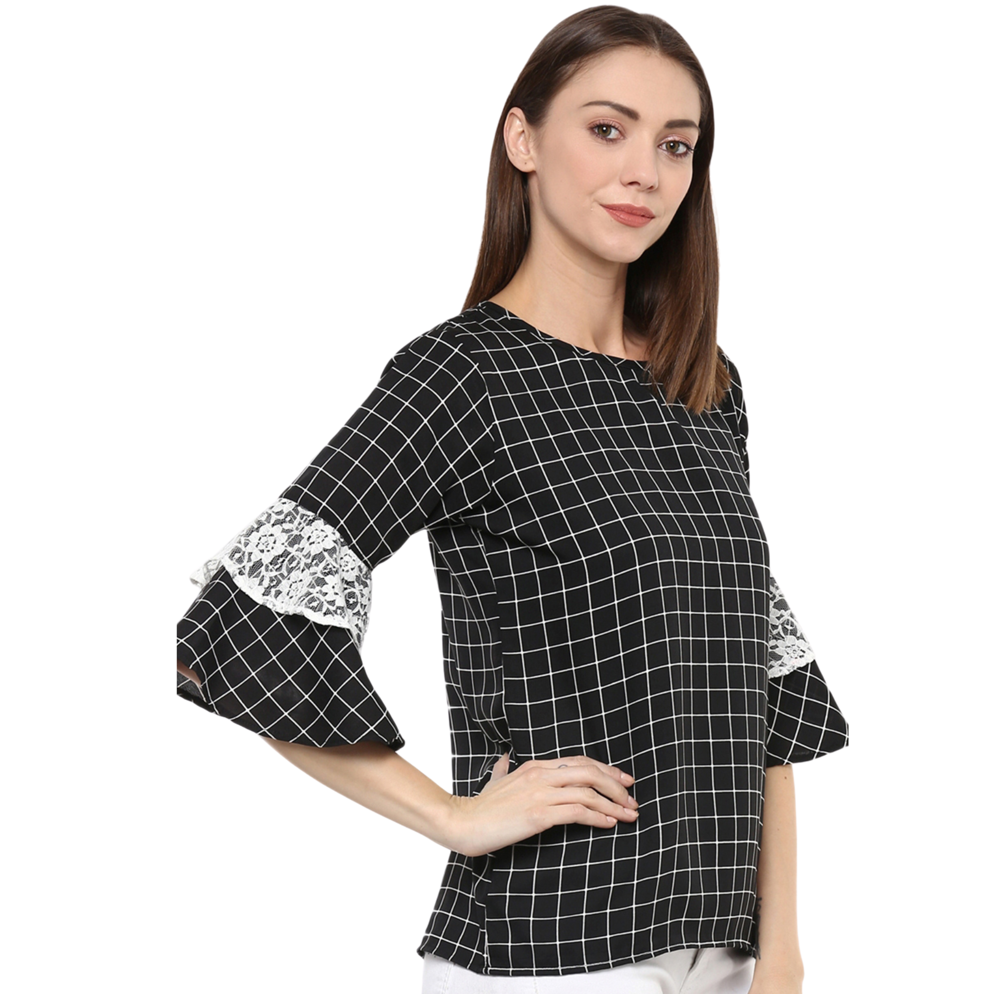 Black Checkered Top