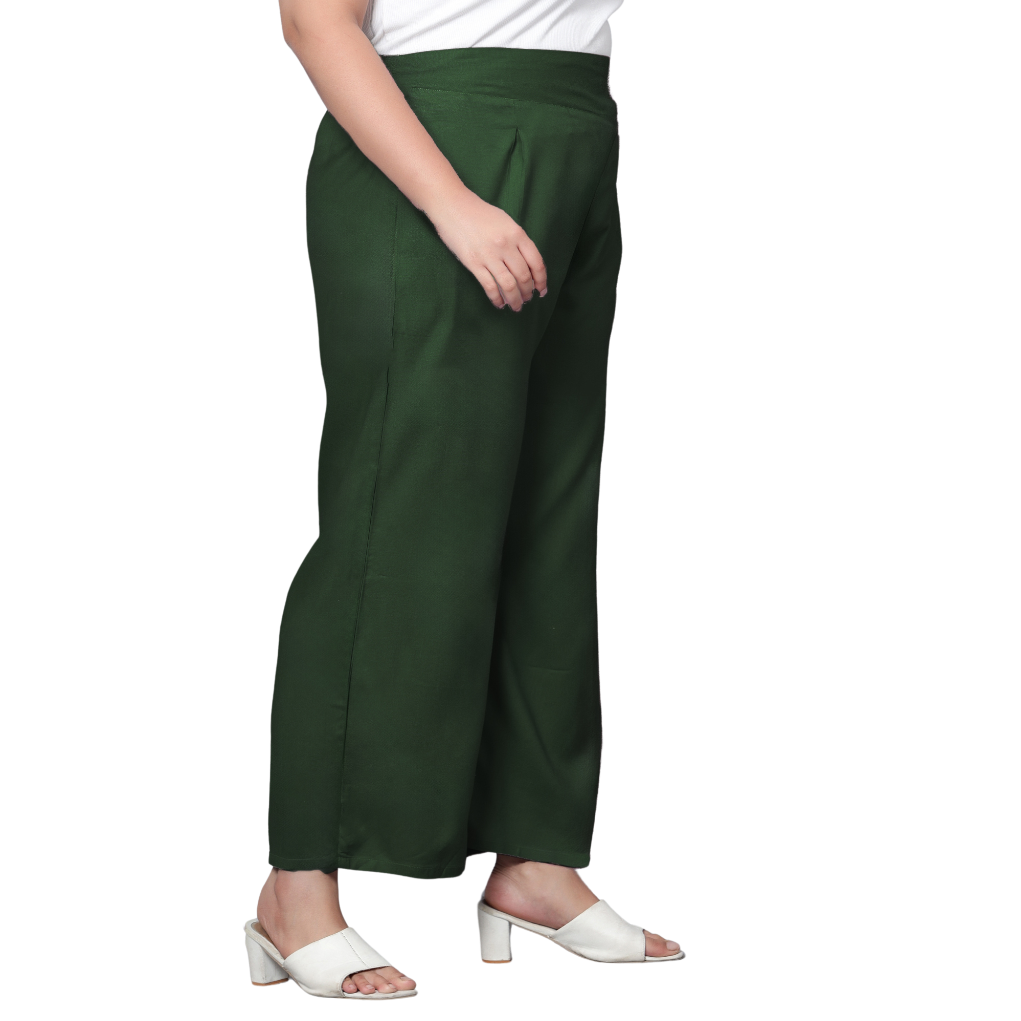 Green Plus Size Trousers