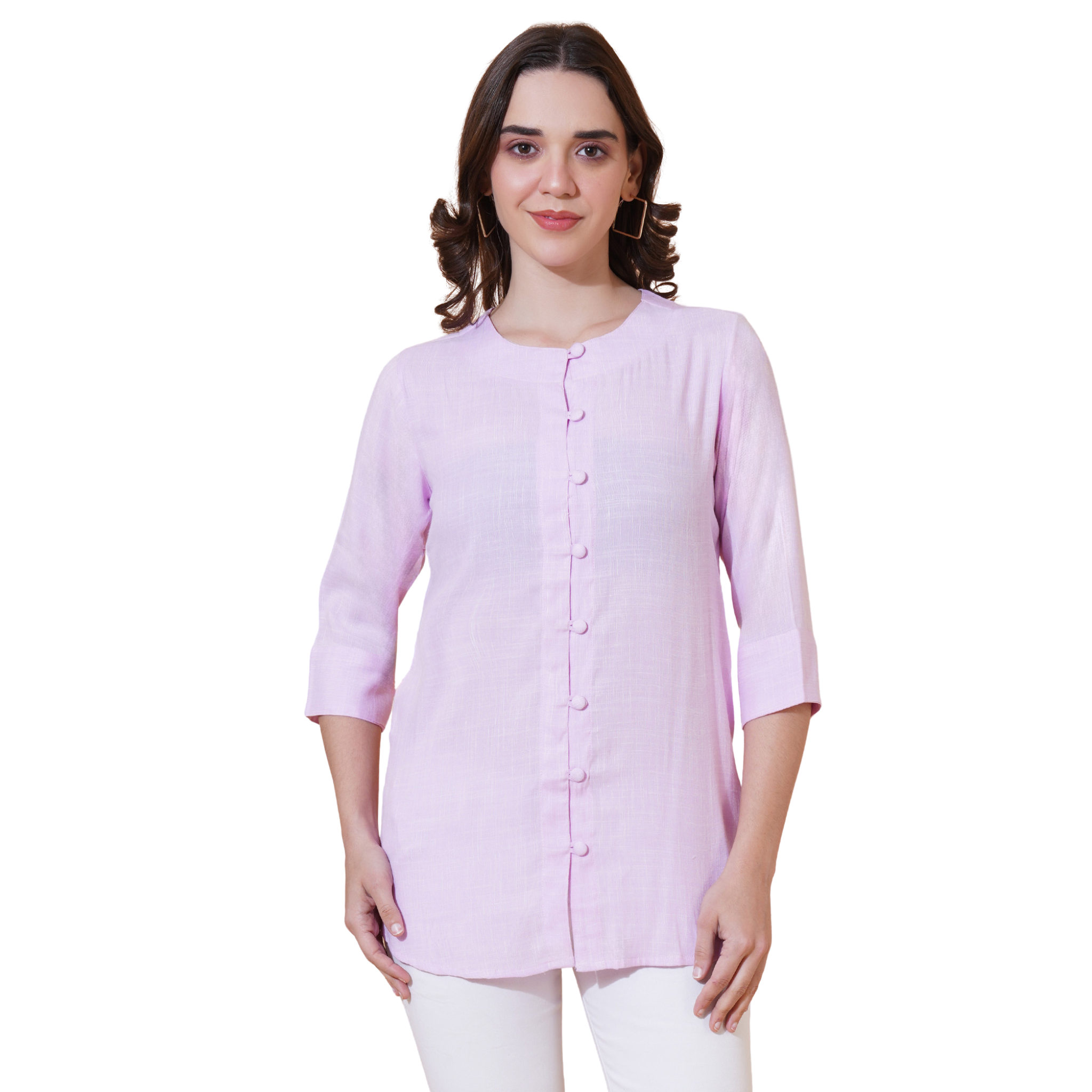 Purple Cotton Linen Tunic