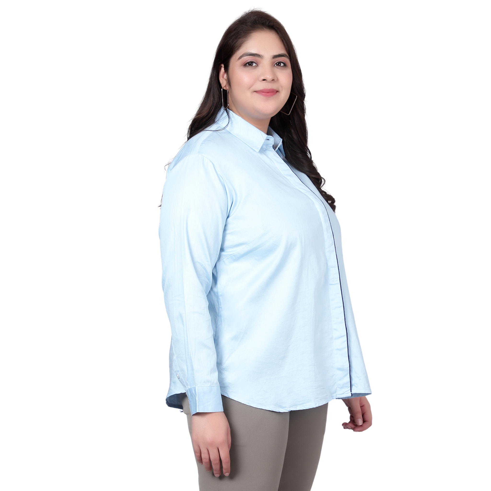 Blue Formal Plus Size Shirt