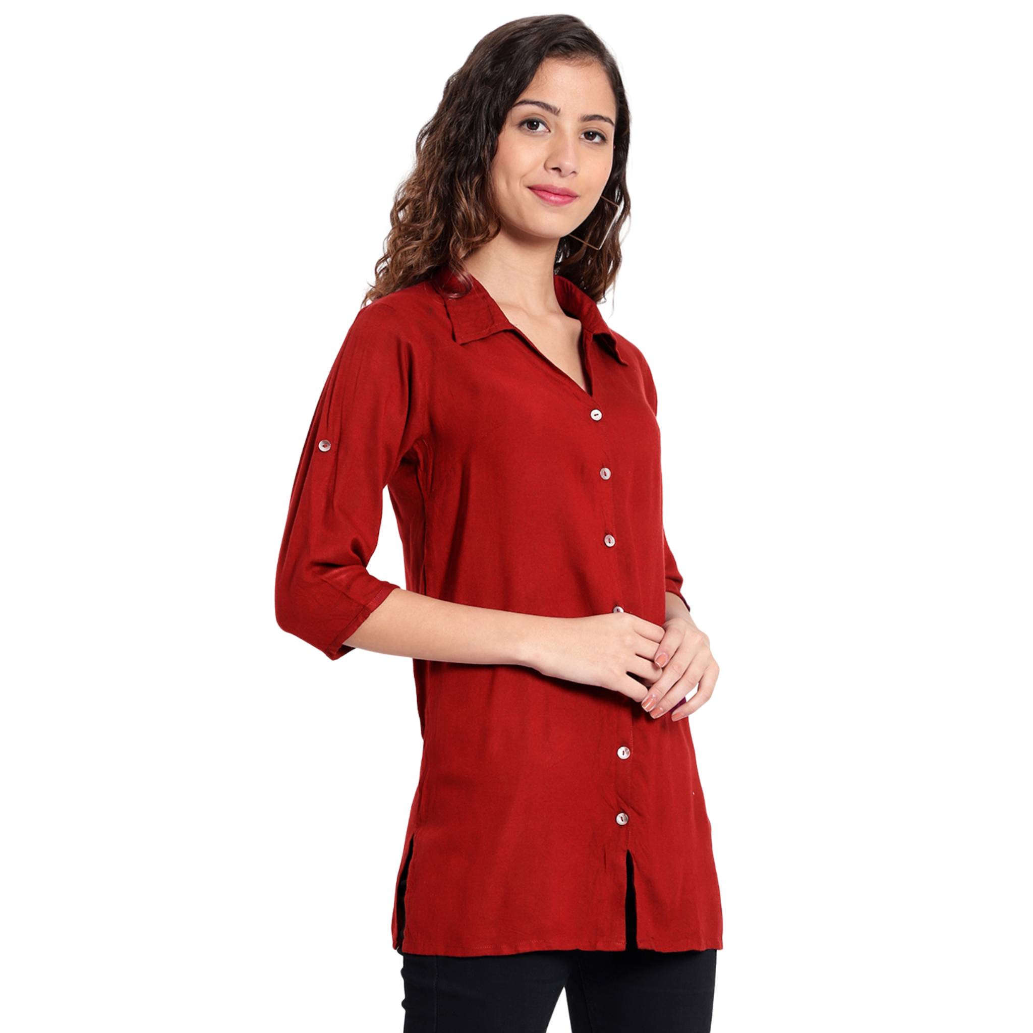 Maroon Longline Shirt