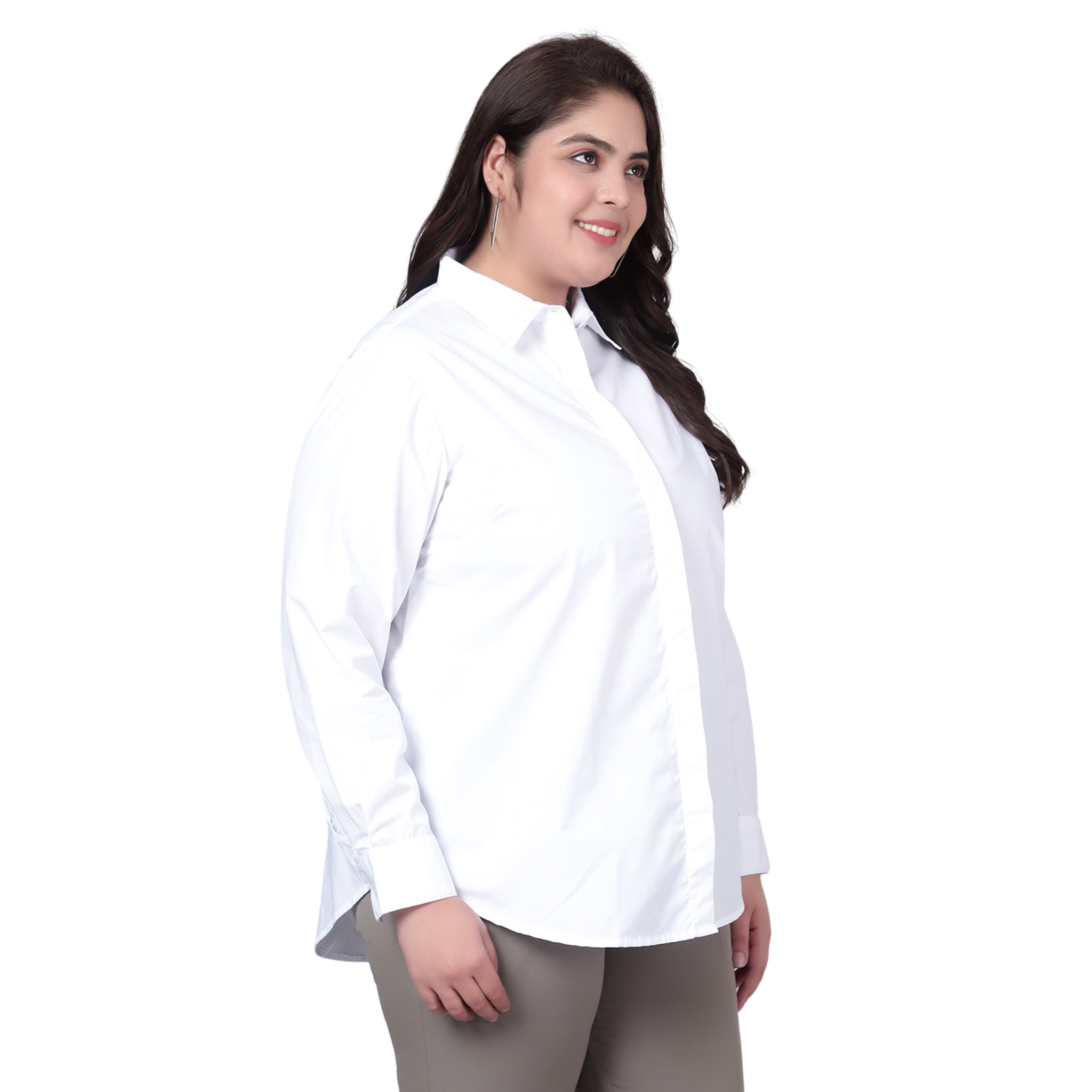 White Slim Fit Formal Plus Size Shirt
