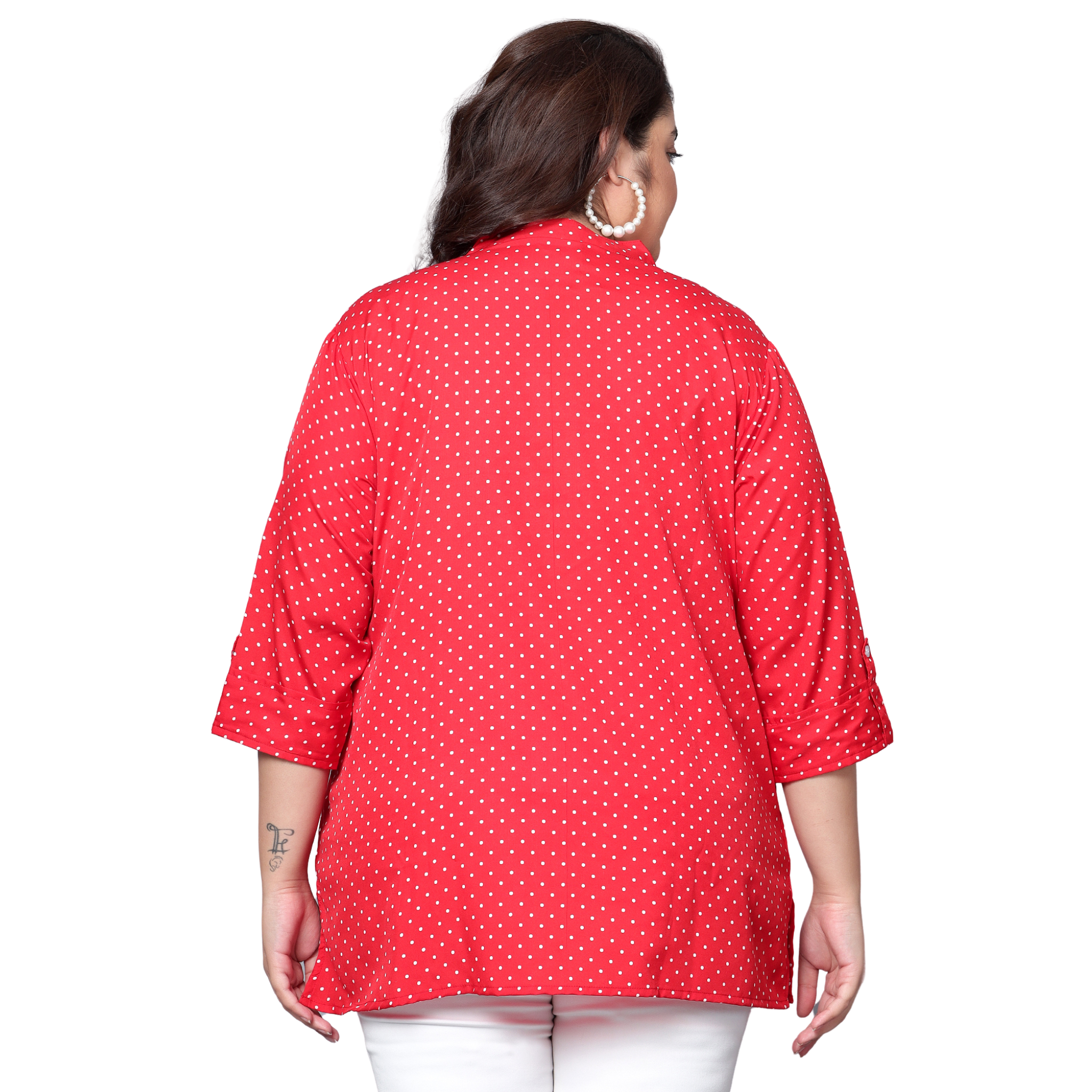 Red Polka Dot Plus Size Tunic