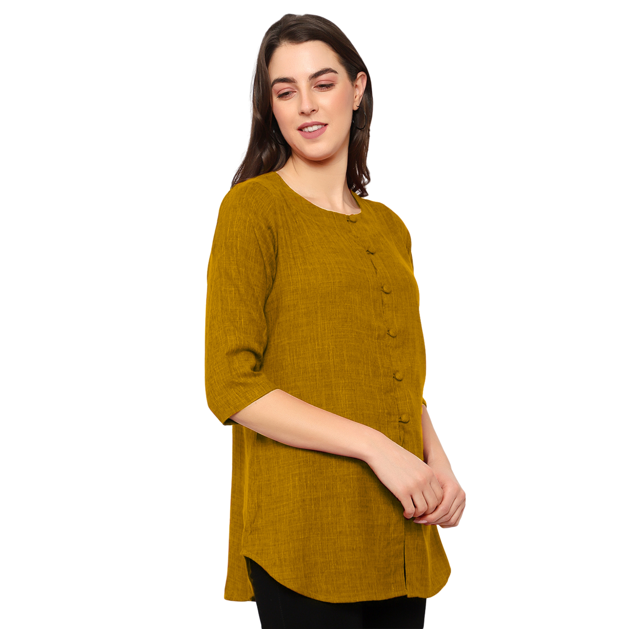 Mustard Cotton Linen Tunic